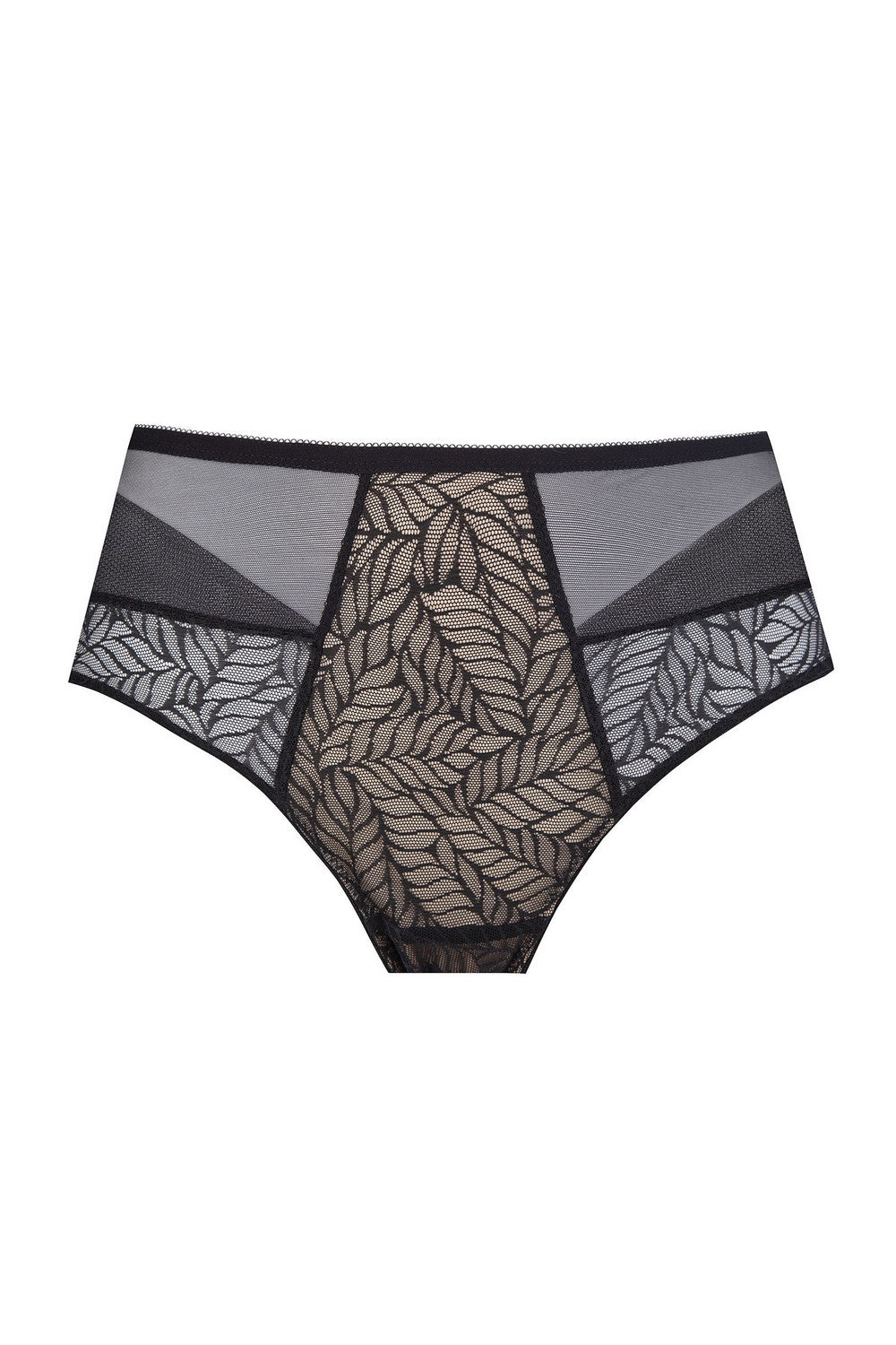 Трусики сліпи з мікросітки Navi black/beige