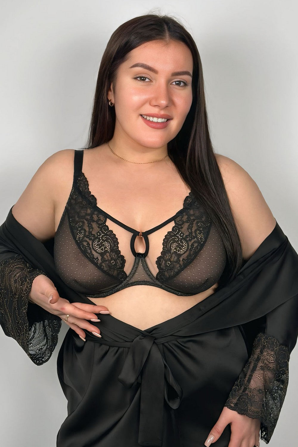 Мягкий бюстгальтер из микросетки Zelda soft Fantasy black/beige