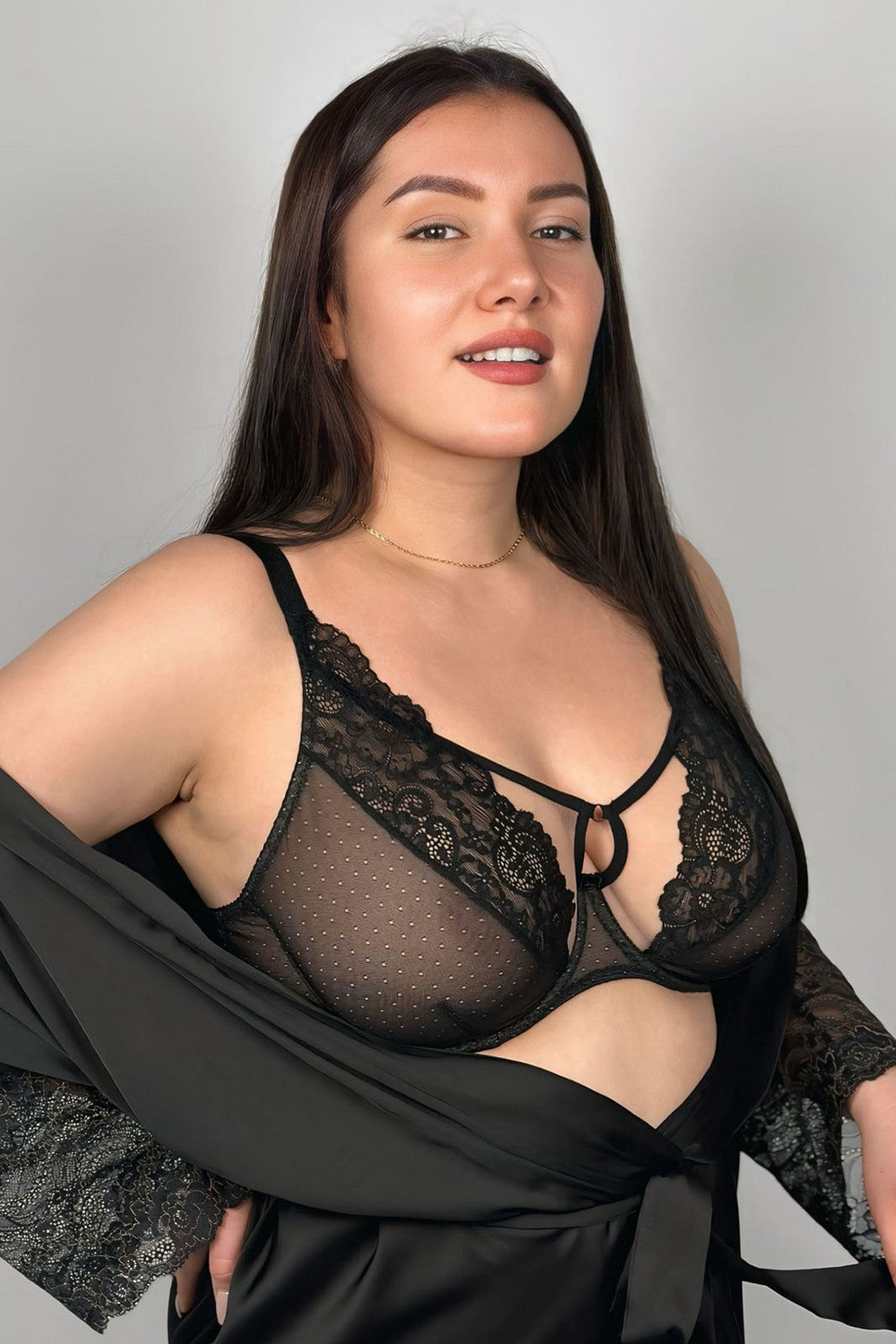 Мягкий бюстгальтер из микросетки Zelda soft Fantasy black/beige