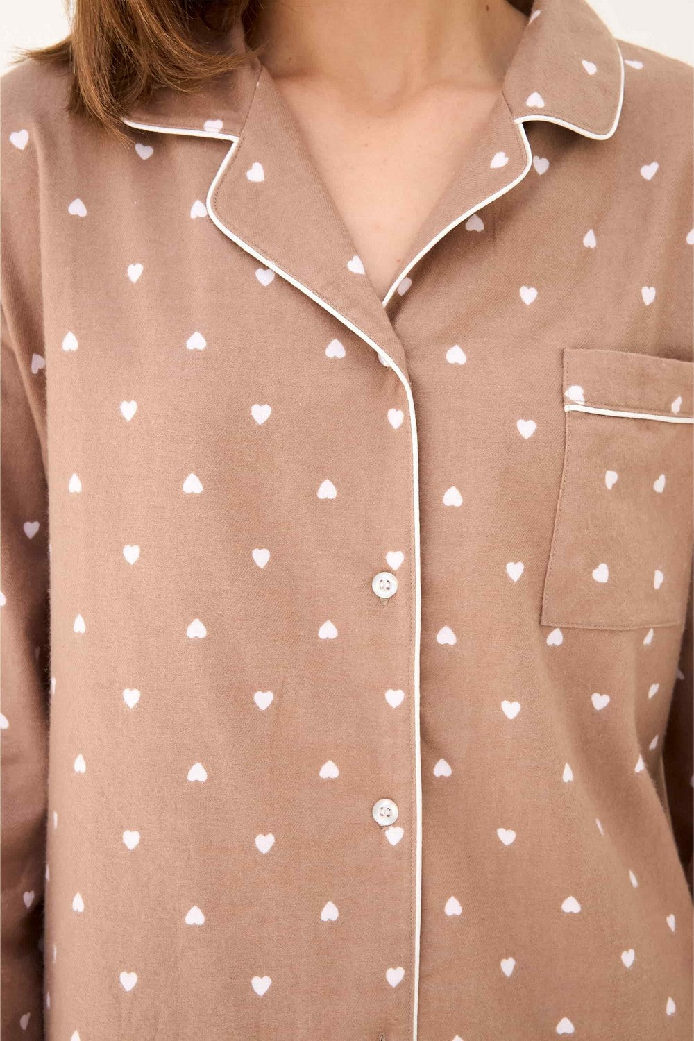 Пижамная блуза LH340-10 Love Point caramel latte