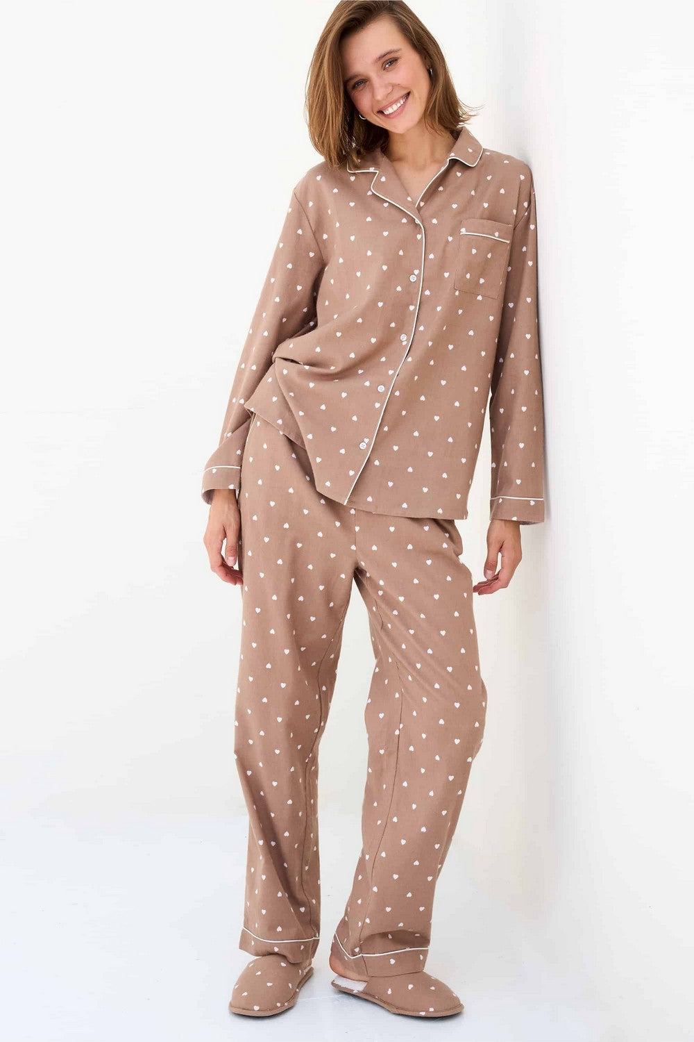 Пижамная блуза LH340-10 Love Point caramel latte