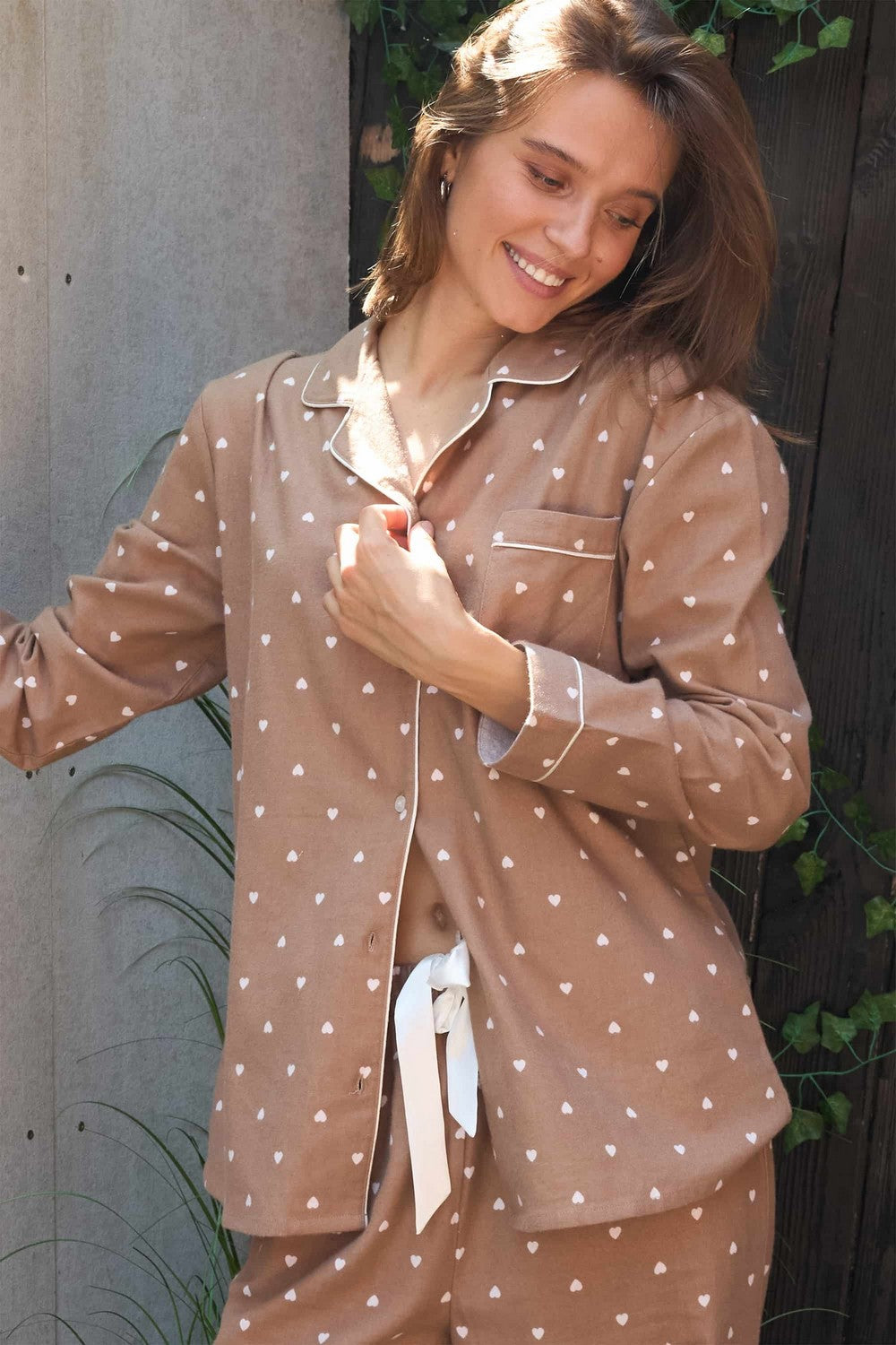 Пижамная блуза LH340-10 Love Point caramel latte