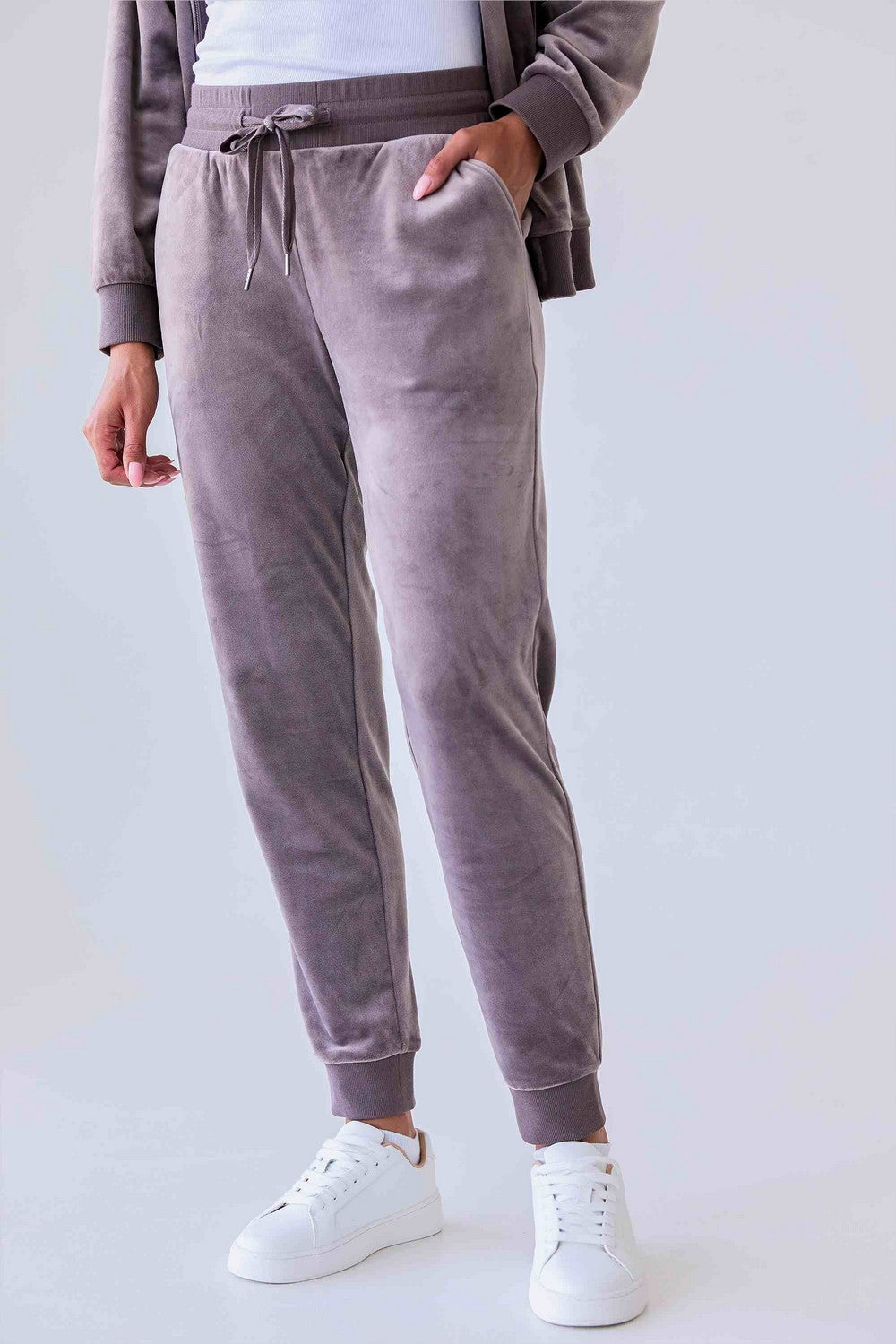 штани велюрові LH421-21 Brugge Velour chocolate mousse Naviale