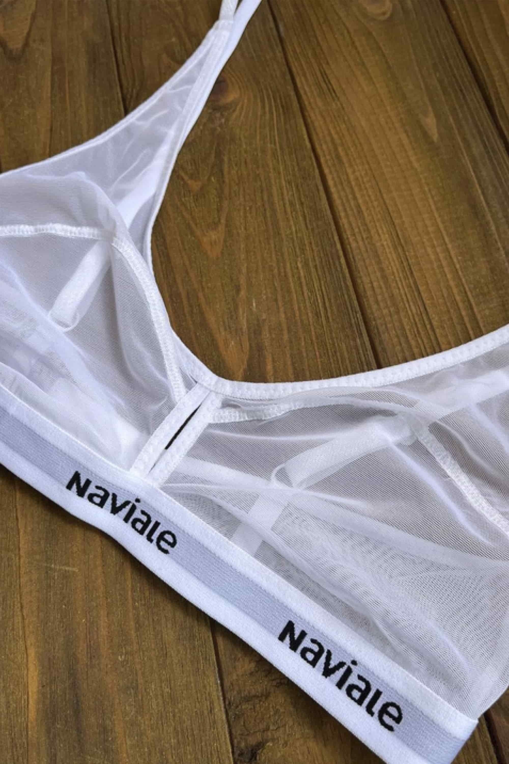 Бескаркасный топ из микросетки Manhattan LU044-02 white