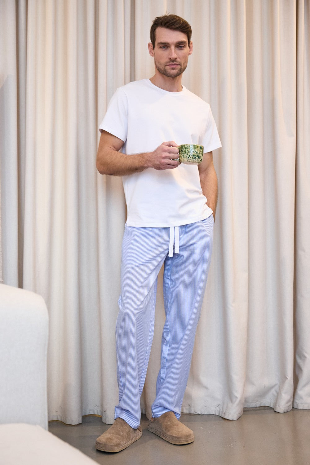 Мужские брюки в полоску MH420-02 Santorini blue