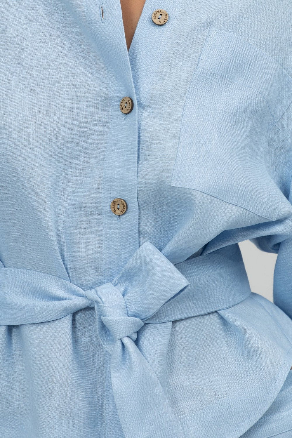 Льняная блуза 242203-04 Perfect Days powder blue