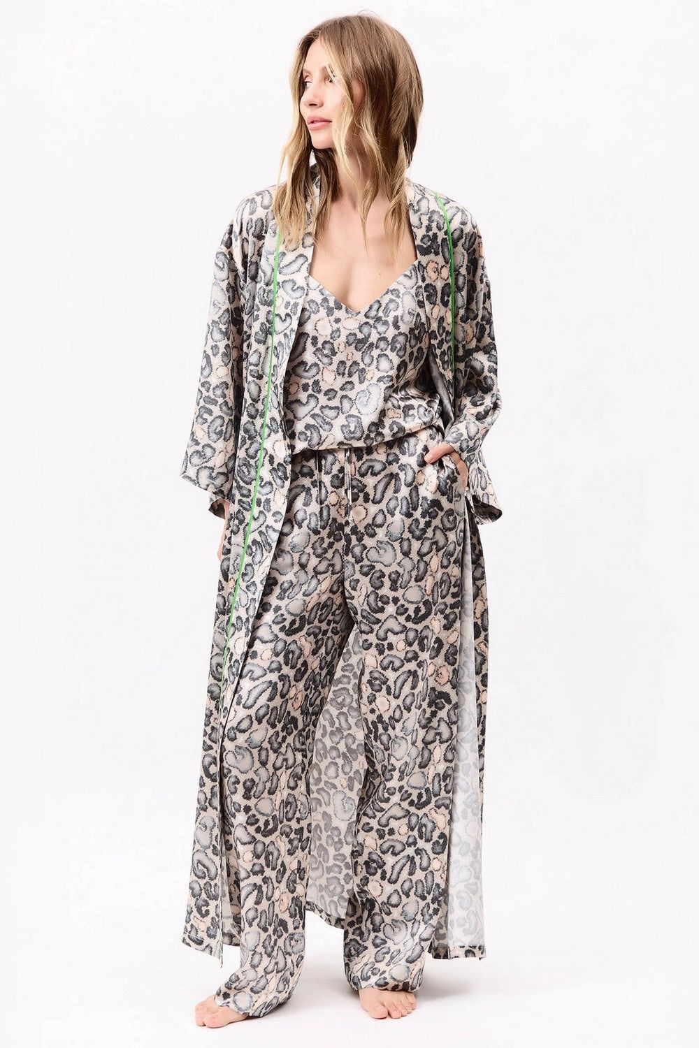 Пижамная майка с принтом 251201-01 Animal Print snow leopard