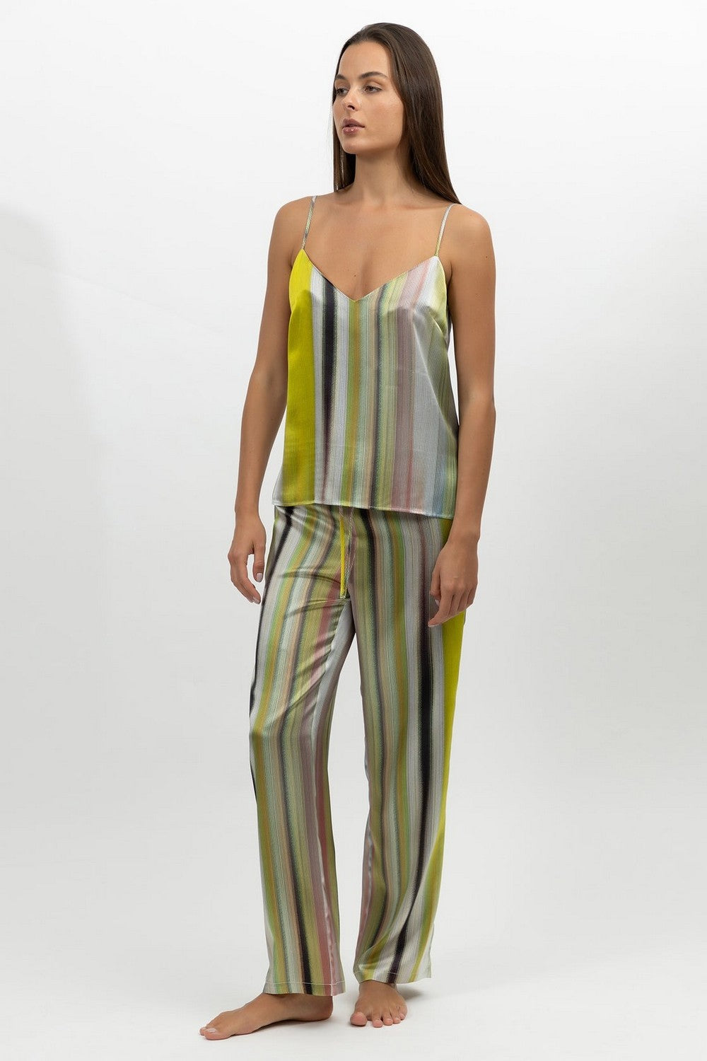 Пижамная шелковая майка 251202-01 Art Stripes