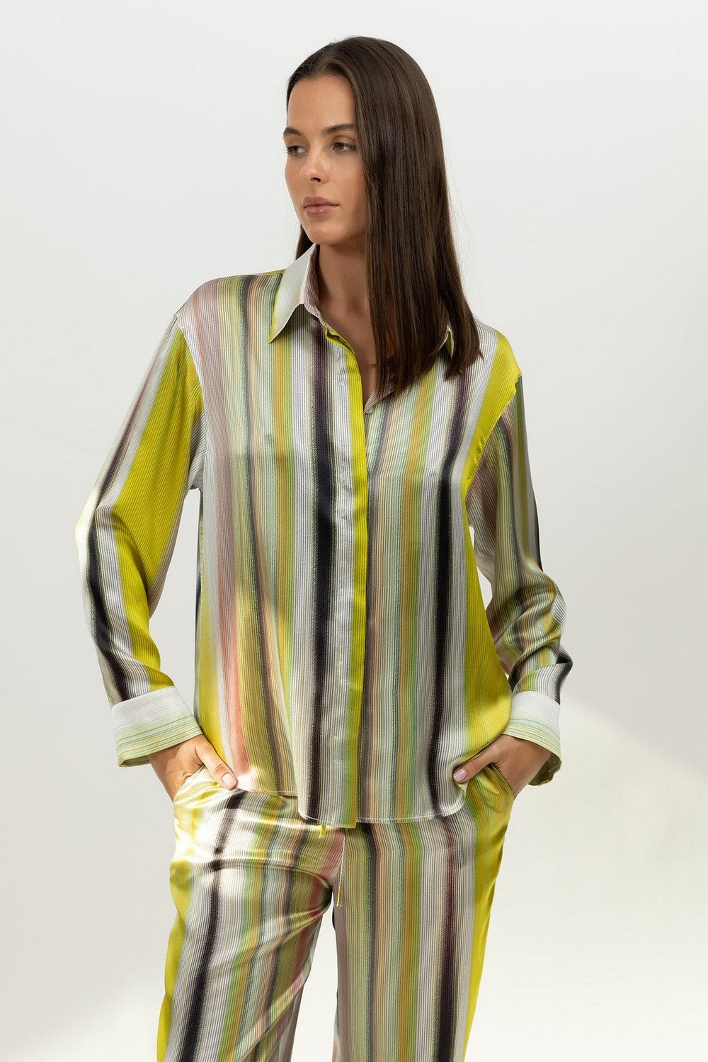 Пижамная блуза в полоску 251202-04 Art Stripes