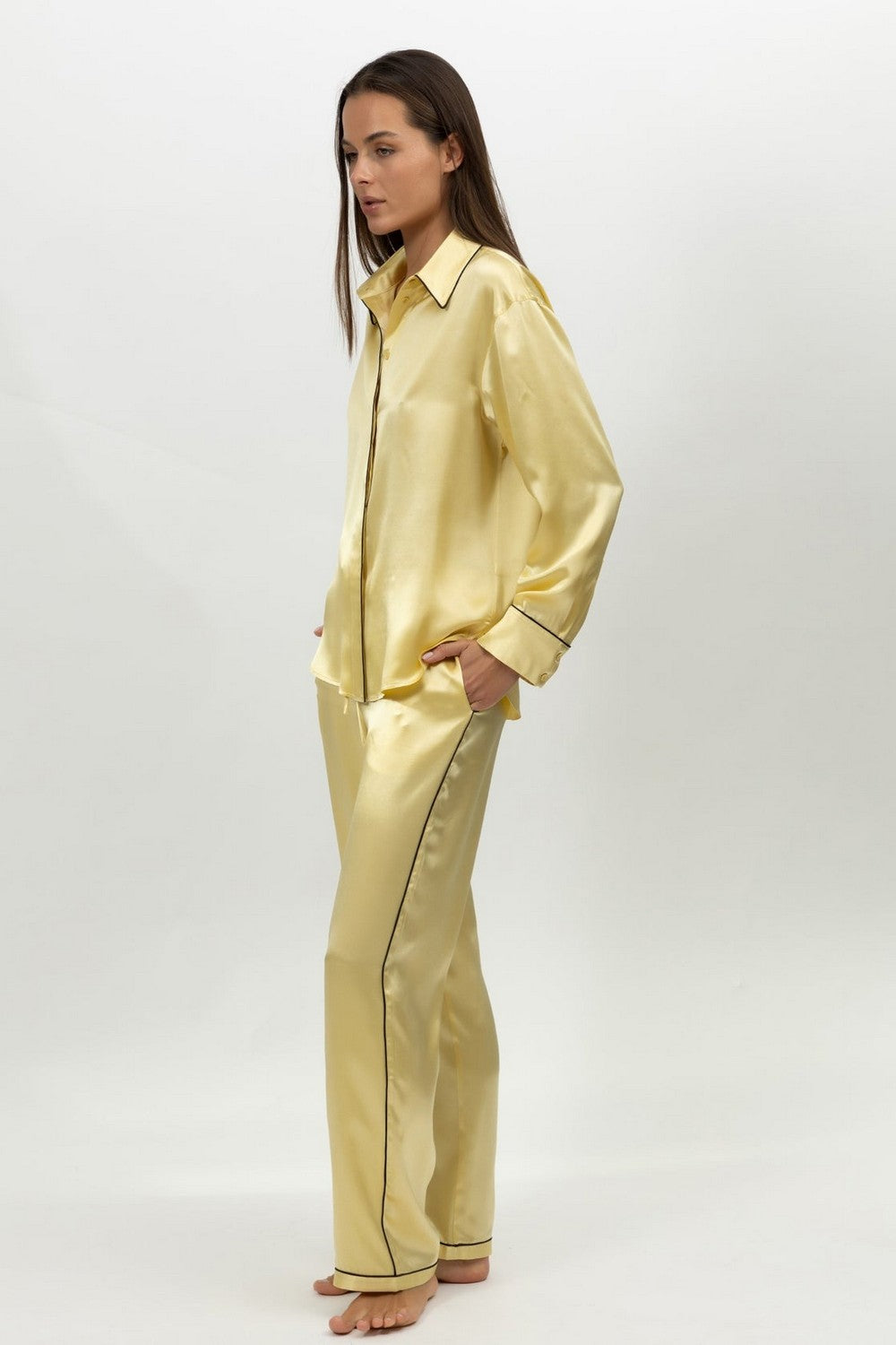 Пижамная блуза на пуговицах 251203-04 Lady panna cotta