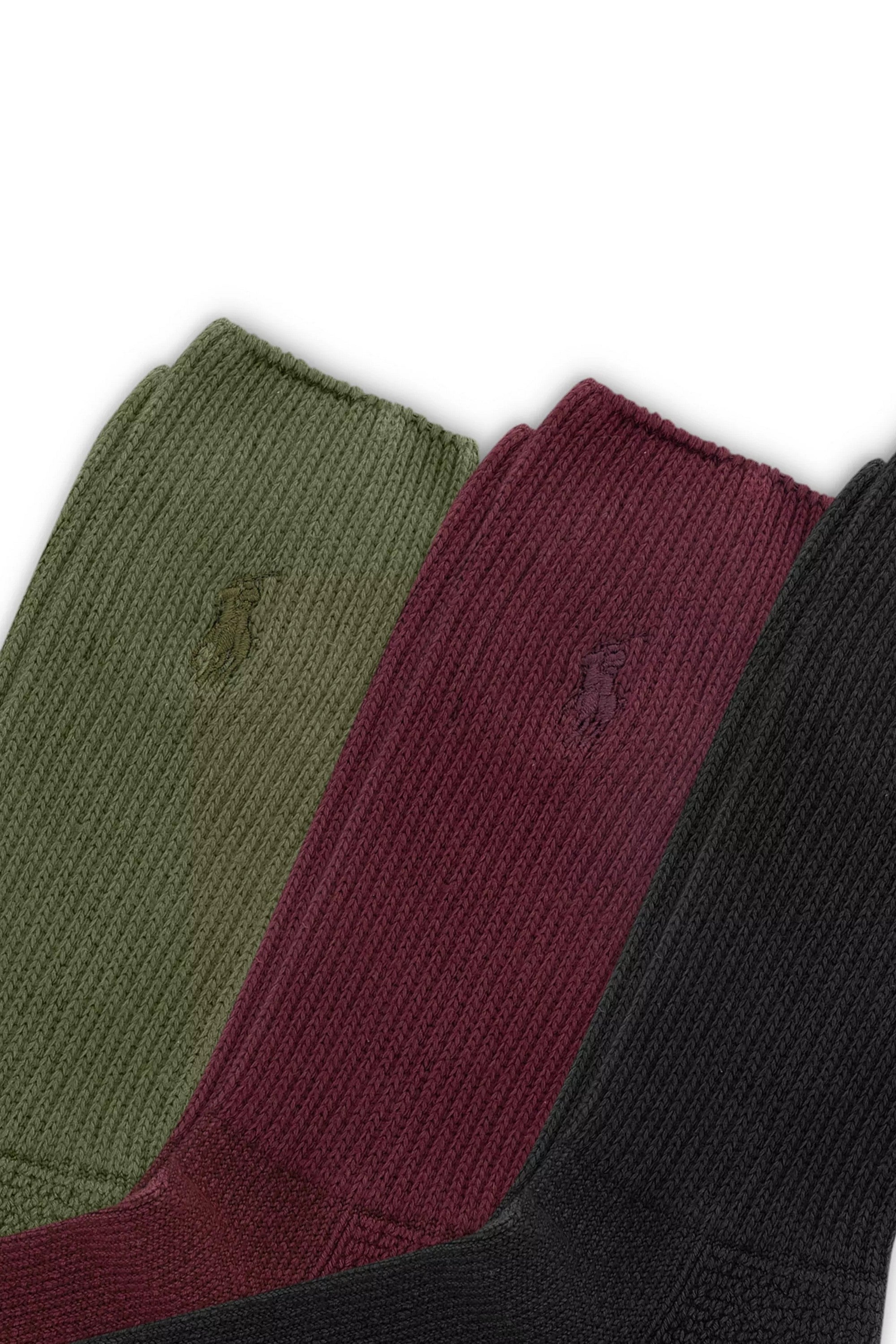 Високі чоловічі шкарпетки 439261811 (3 пари) multi Ralph Lauren вишивка