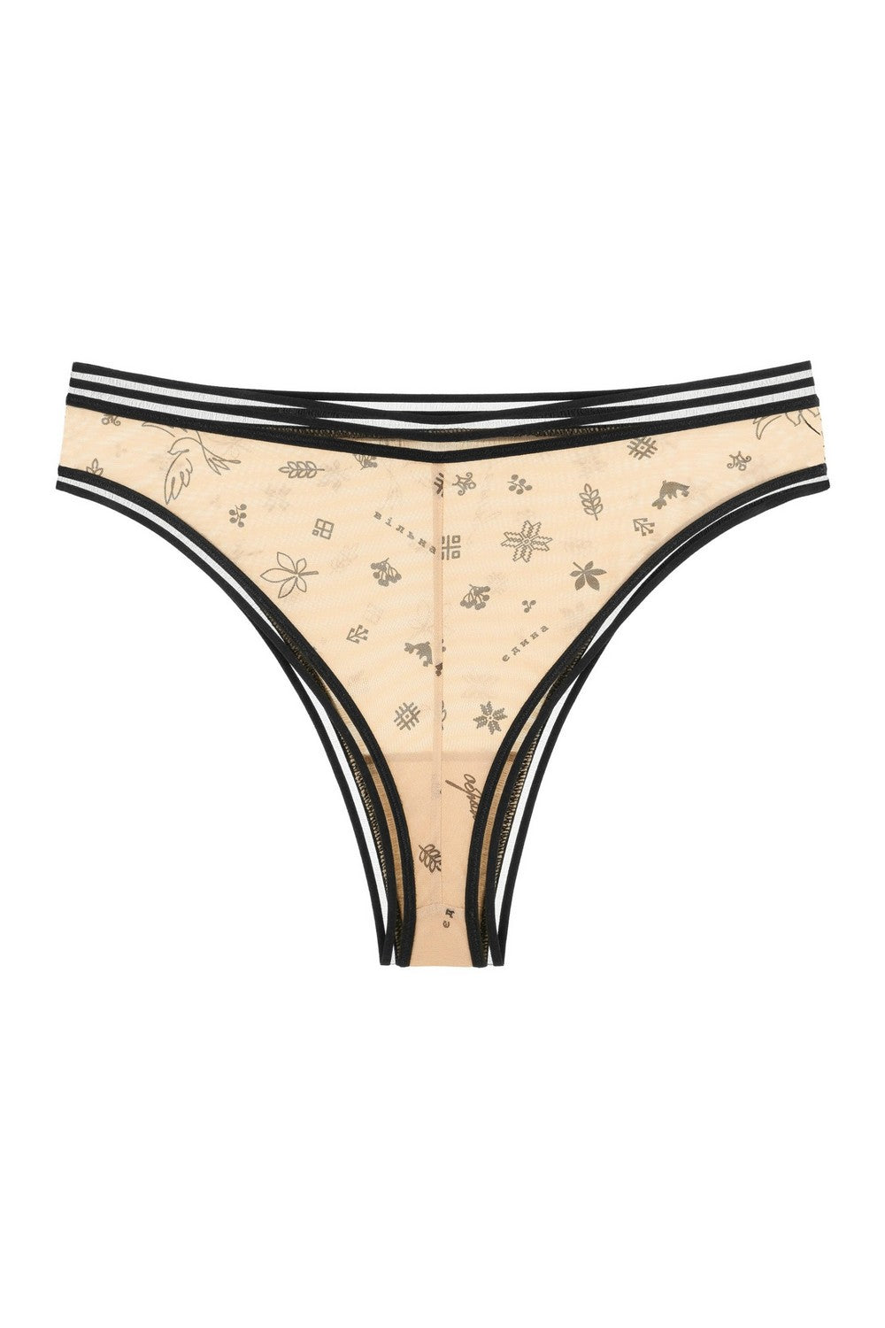 Трусики бразиліана з мікросітки 806-25 black/beige