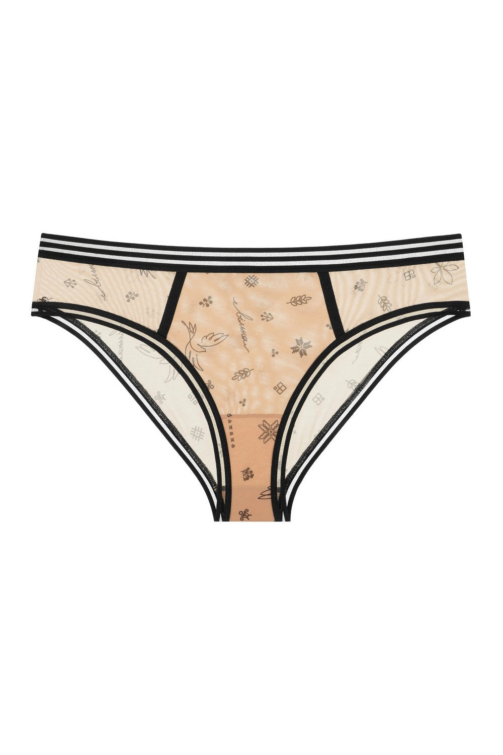 Трусики слип из микросетки 806-30 black/beige