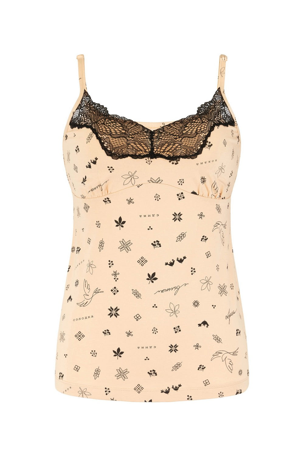 Пижама из хлопка 806-6212-4 black/beige