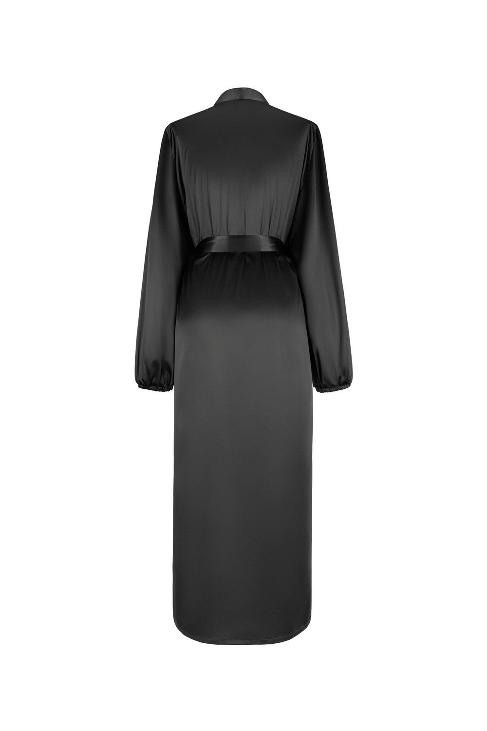 Сатиновий халат з поясом 806-6716 black