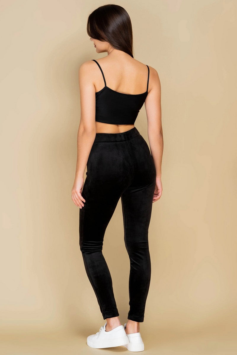 Домашні штани з велюру 807-6227-1 black