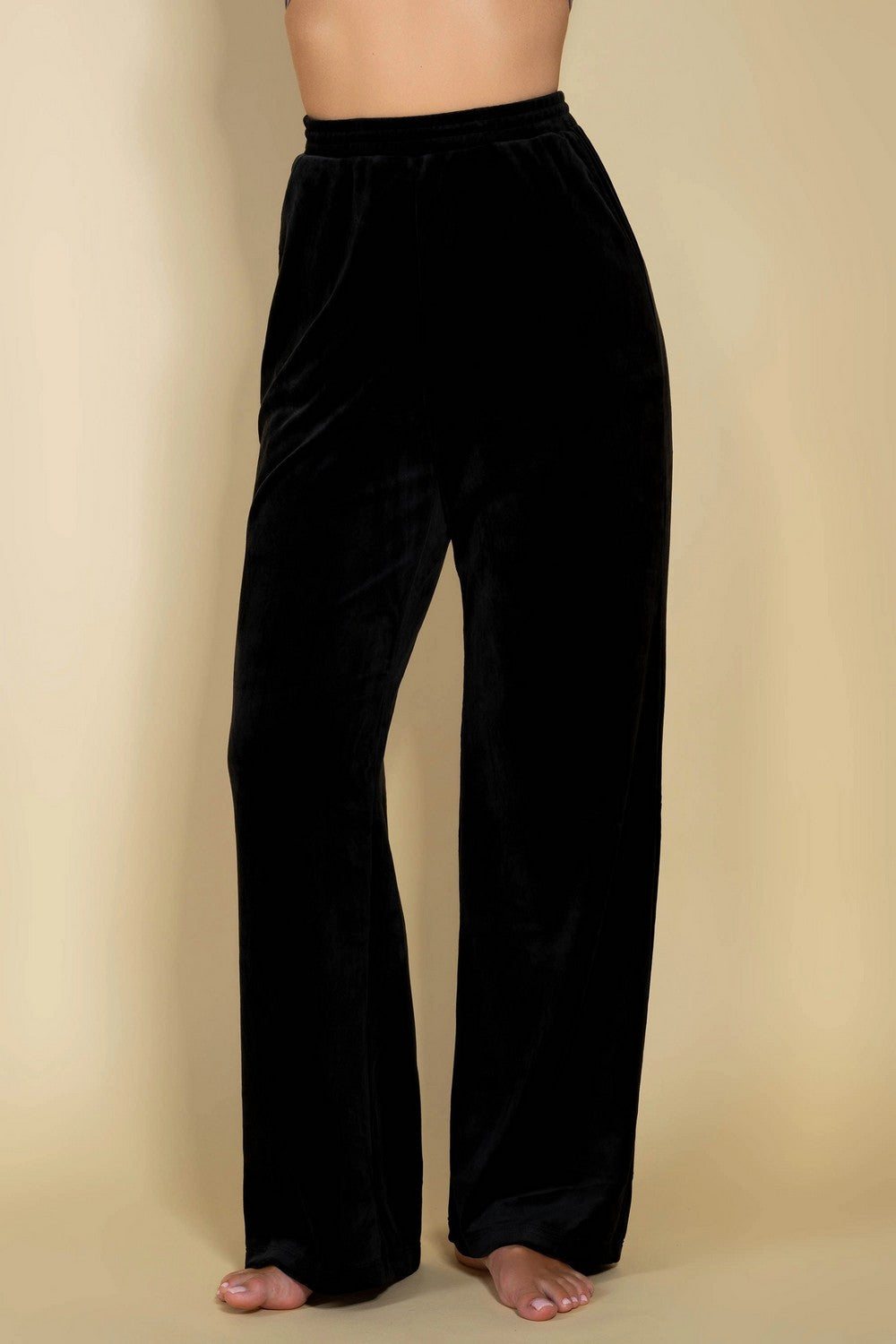 Велюровая пижама с брюками 808-6204 black