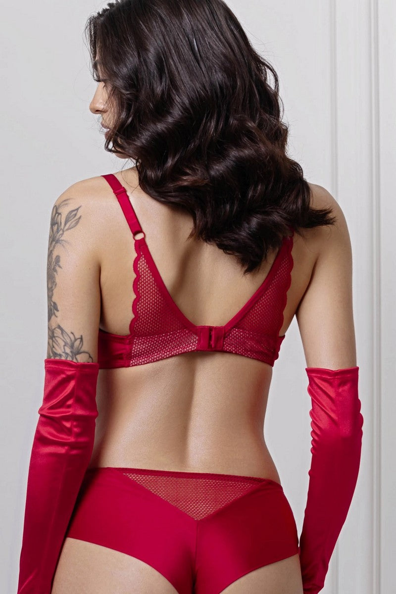 Бюстгальтер балконет із сіткою 810-008 raspberry