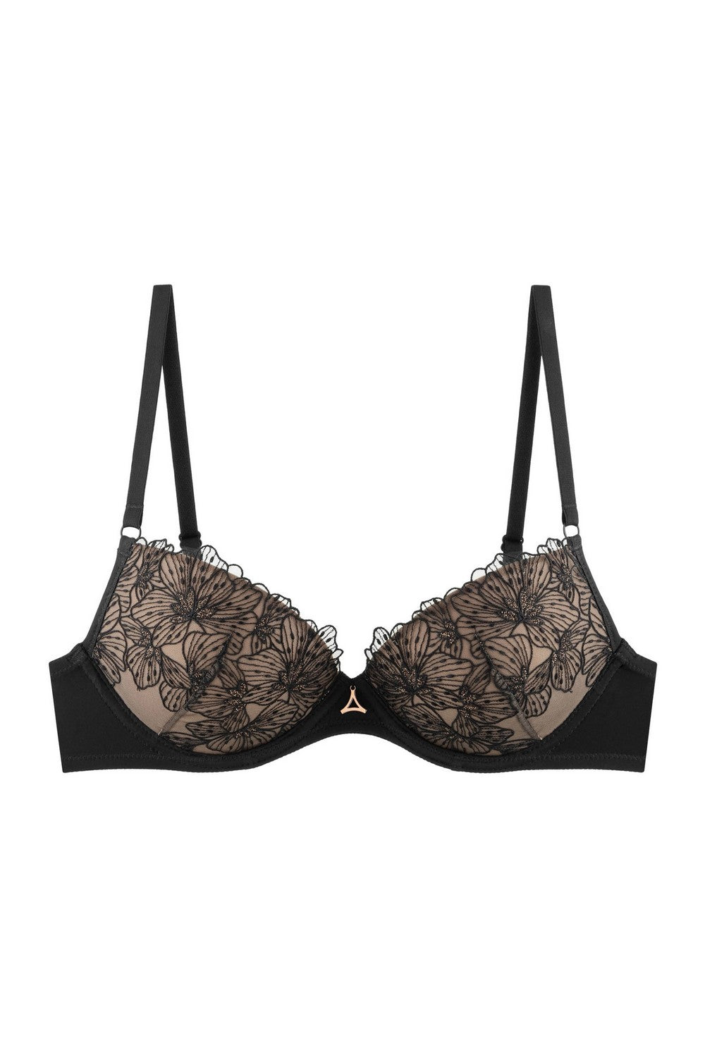 Бюстгальтер з вишивкою 811-009 black