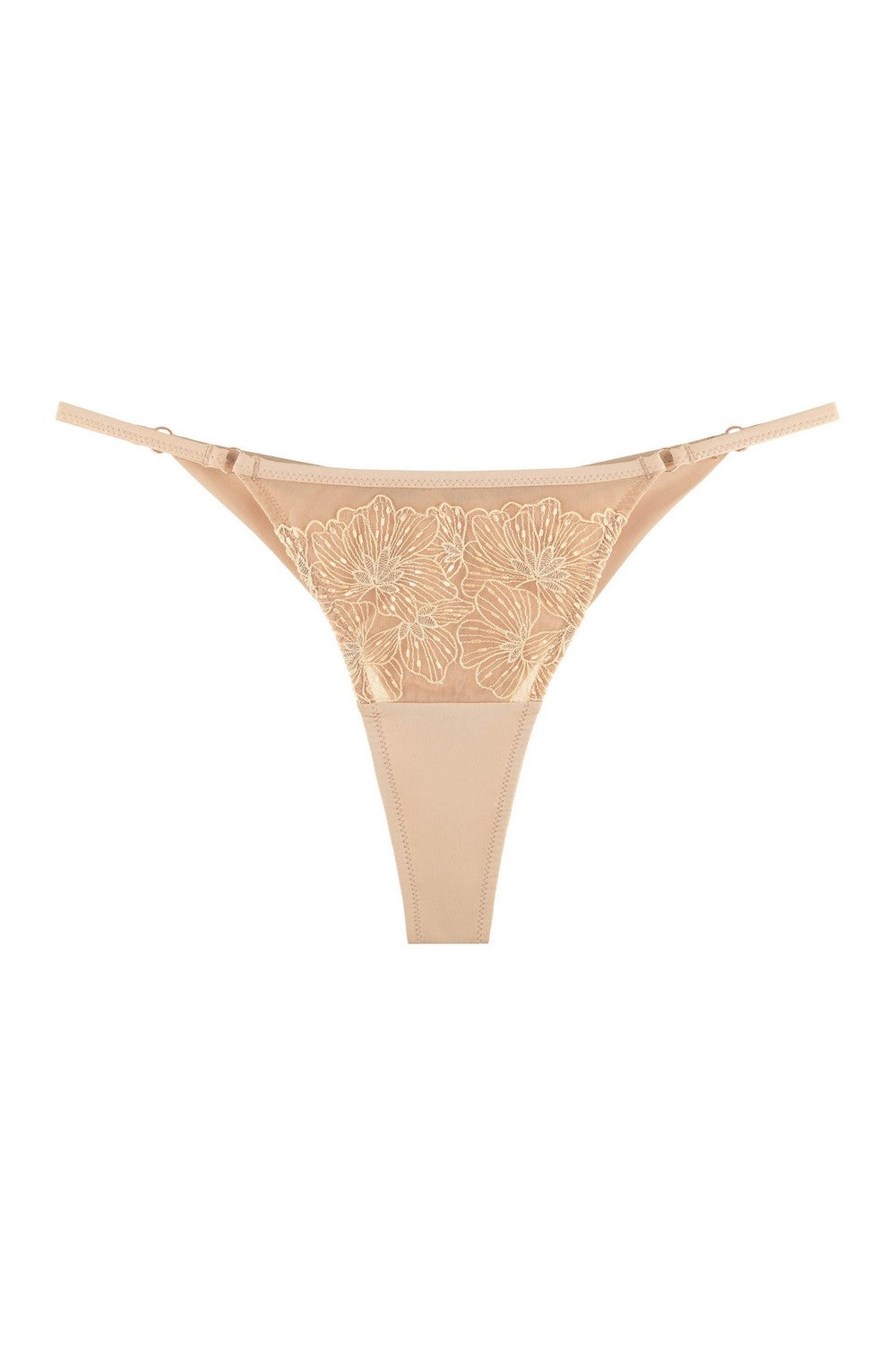 Трусики стринг с вышивкой 811-12 beige