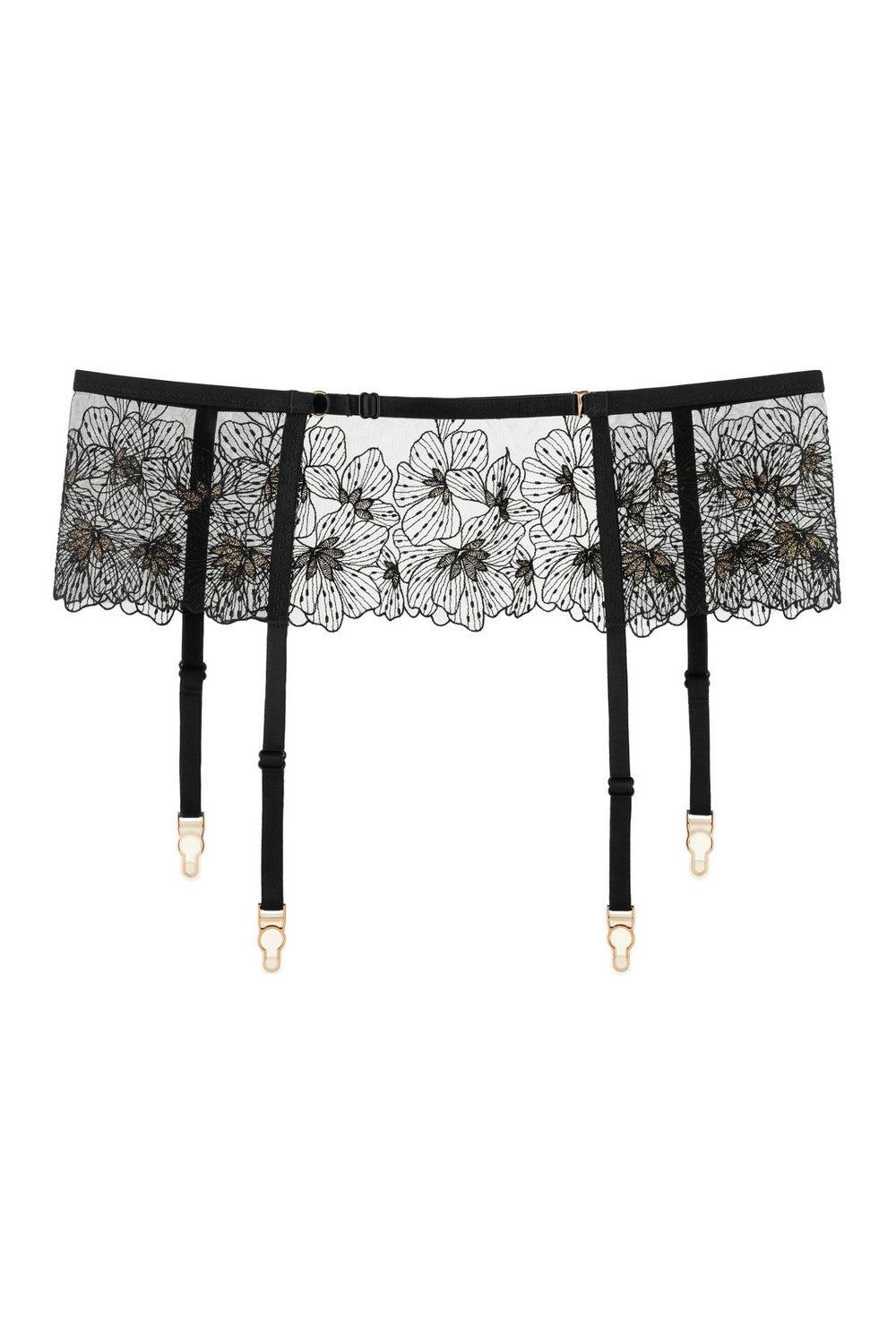 Пояс для чулок с вышивкой 811-50 black