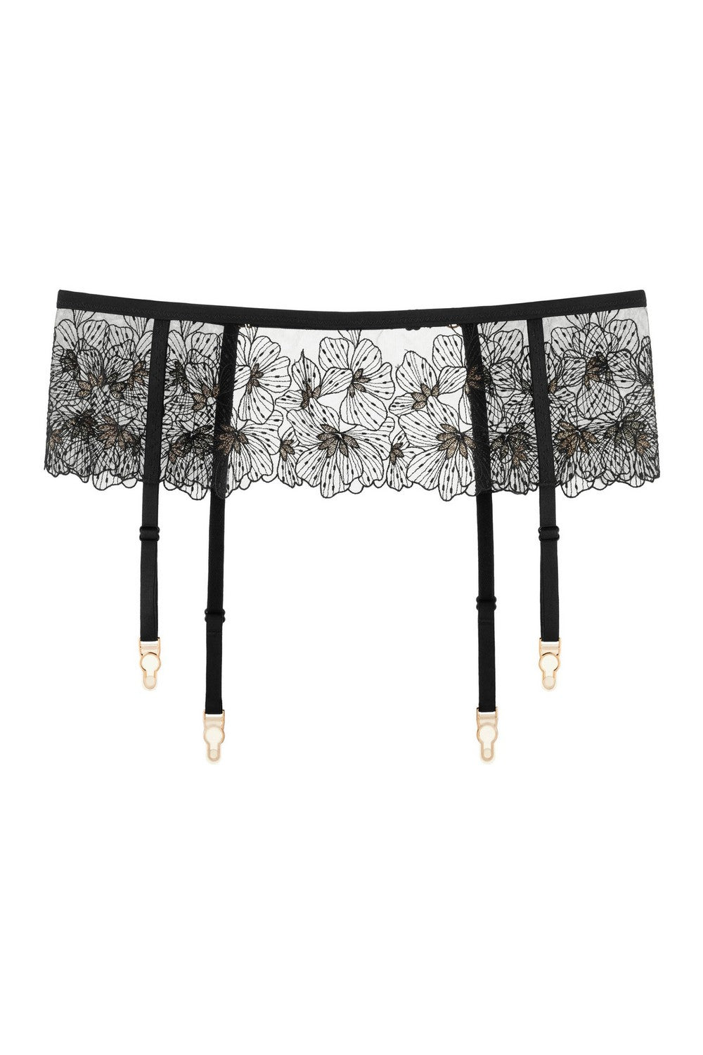 Пояс для чулок с вышивкой 811-50 black