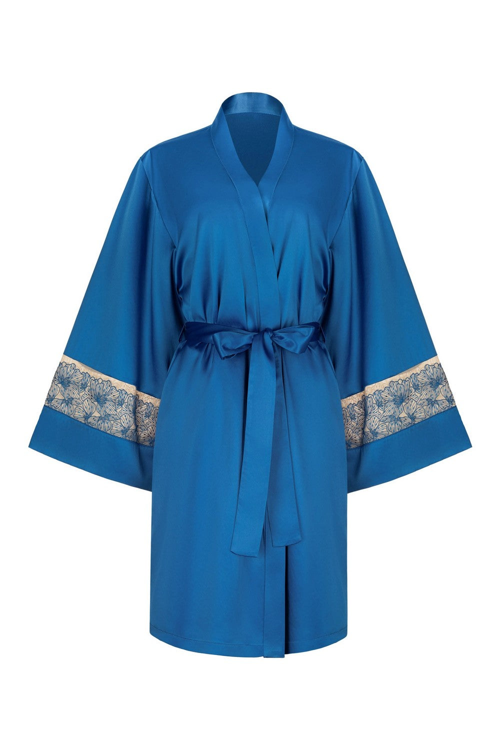 Халат с цветочной вышивкой 811-6715 blue