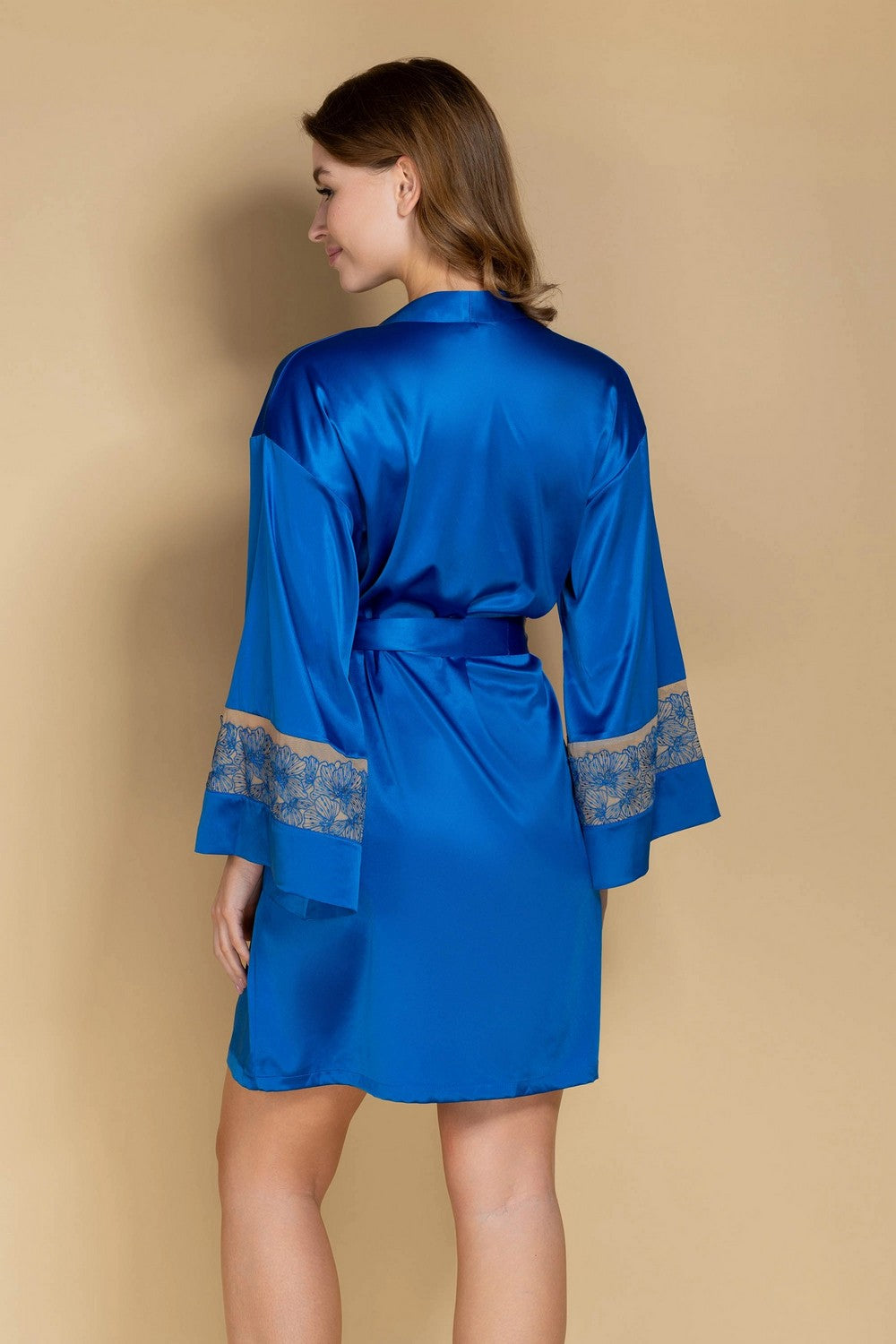 Халат с цветочной вышивкой 811-6715 blue