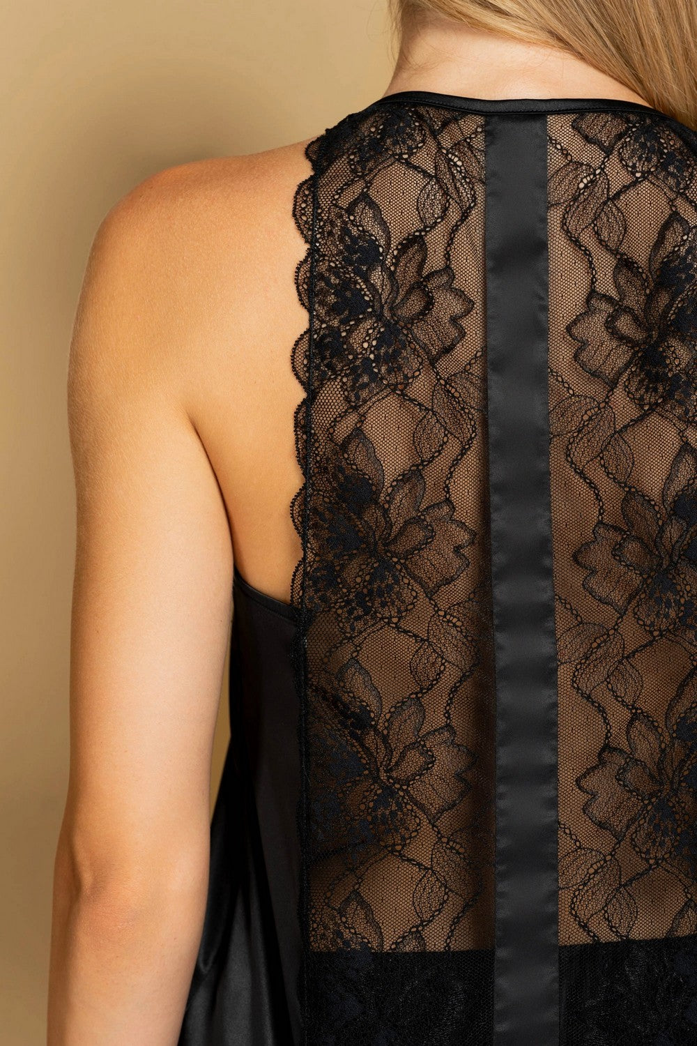 Пижама из сатина и кружева 812-6806 black