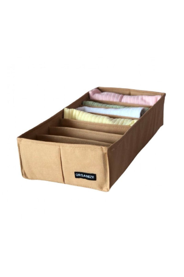 Коробка для хранения носков и чулок (7 яч.) beige