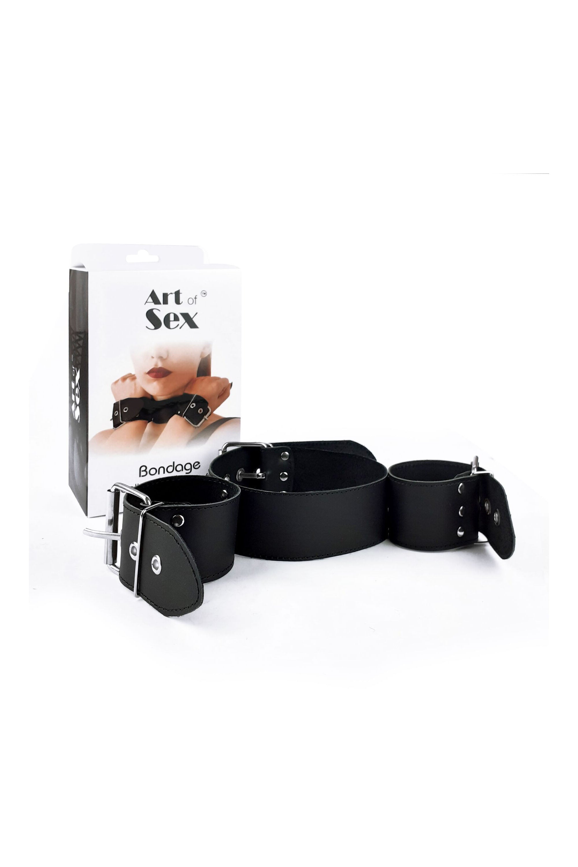 Кожаный ошейник с наручниками Bondage Collar with Handcuffs