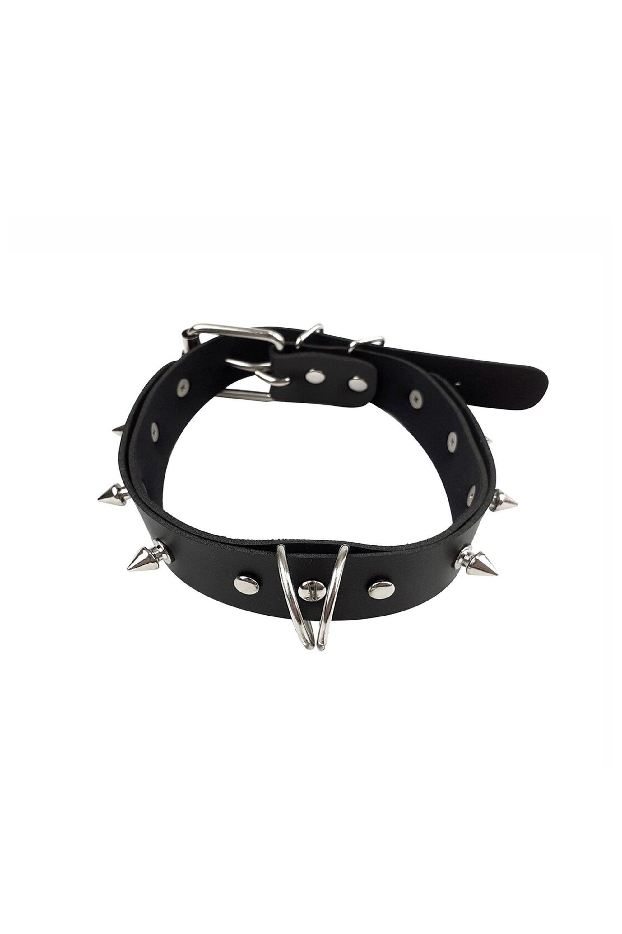 Кожаный ошейник с шипами Collar Spikes