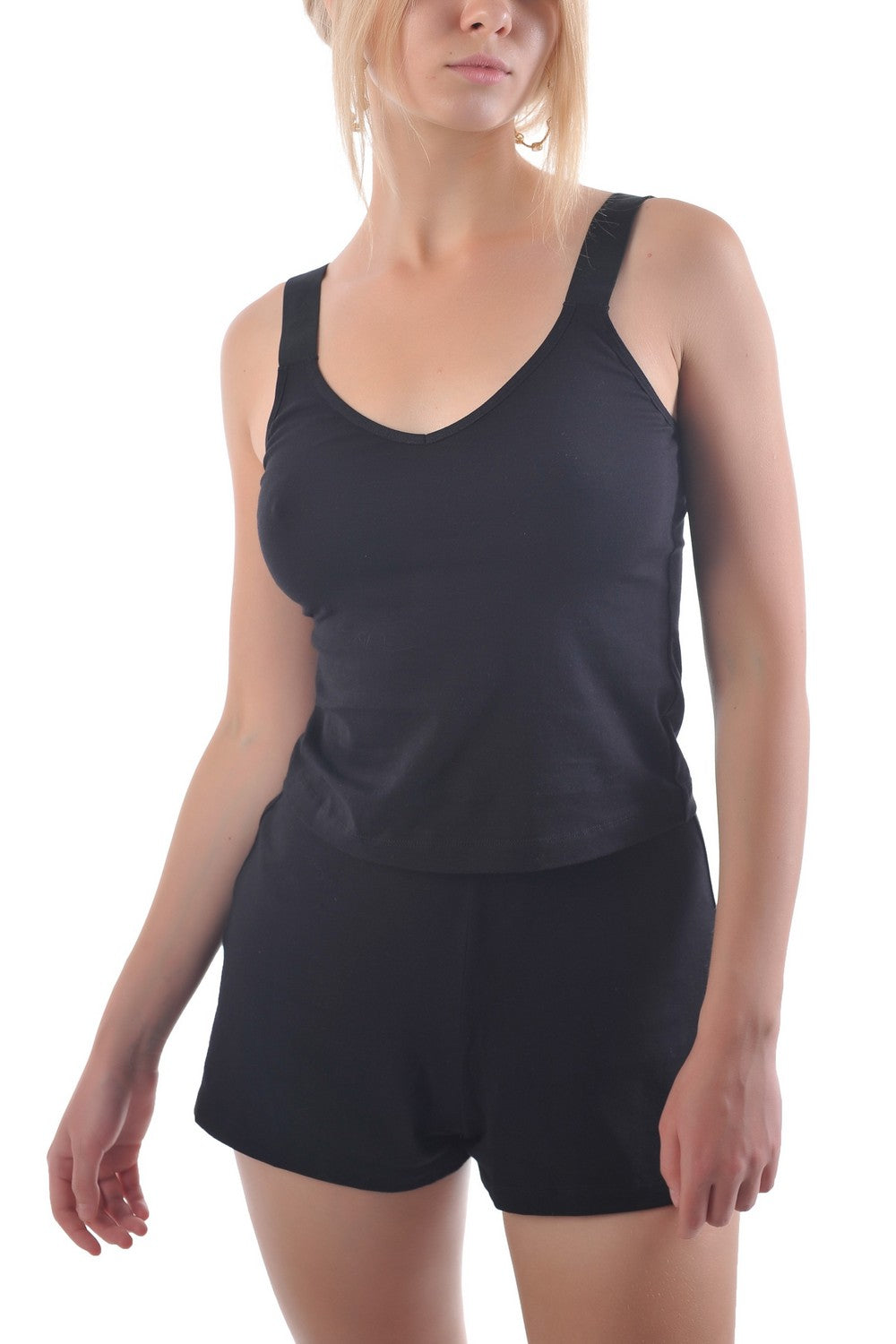 Хлопковая пижама с шортами 142 black