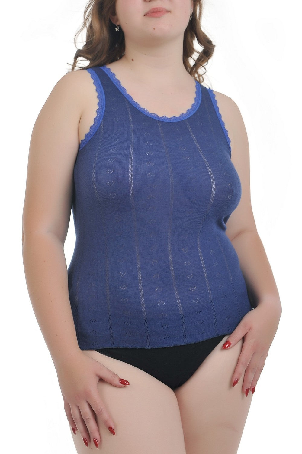 Майка на широких бретелях 2601 blue