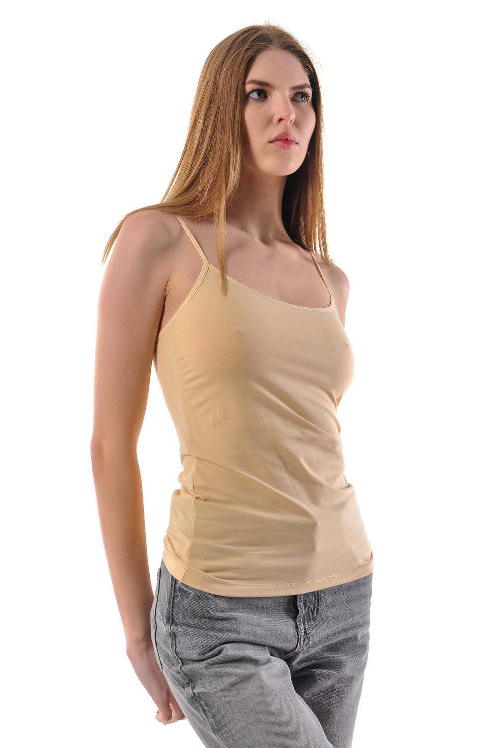 Майка на тонких бретелях 2700 beige