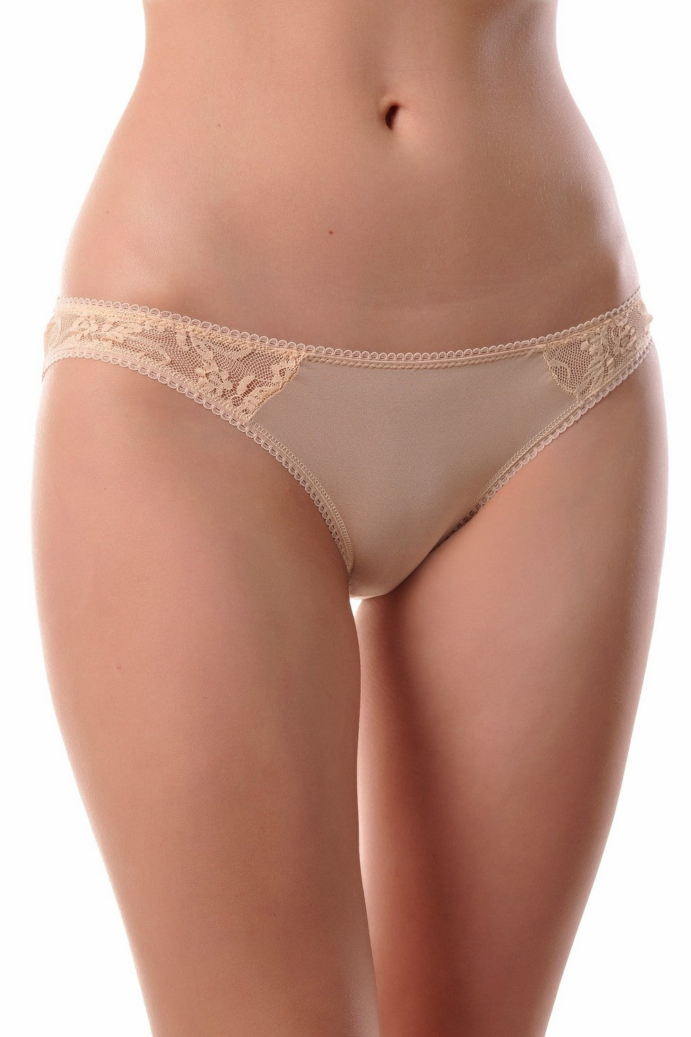 Трусики сліпи з мереживними вставками 37 beige