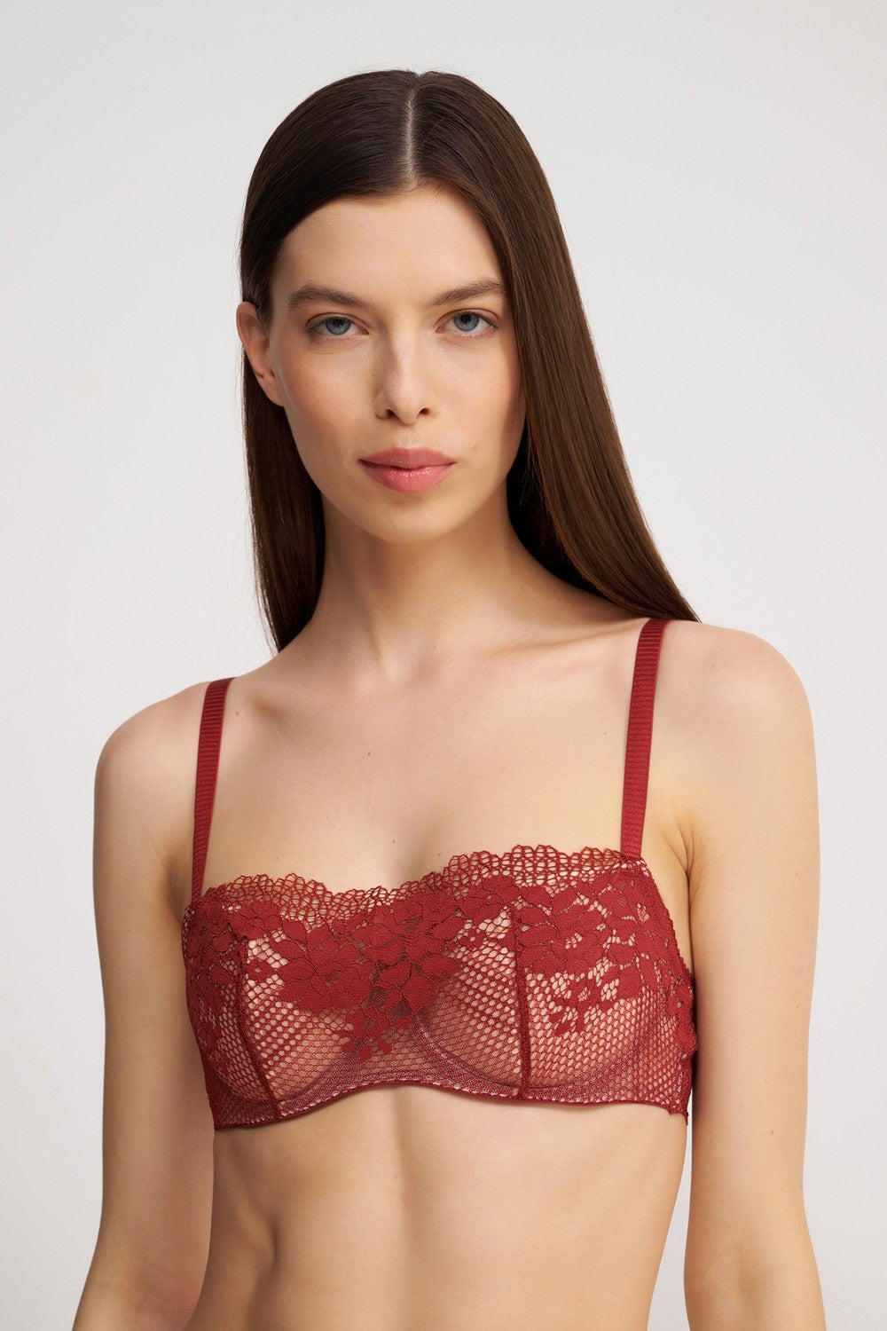 Бюстгальтер-бандо из кружева 49LMK Nina syrah