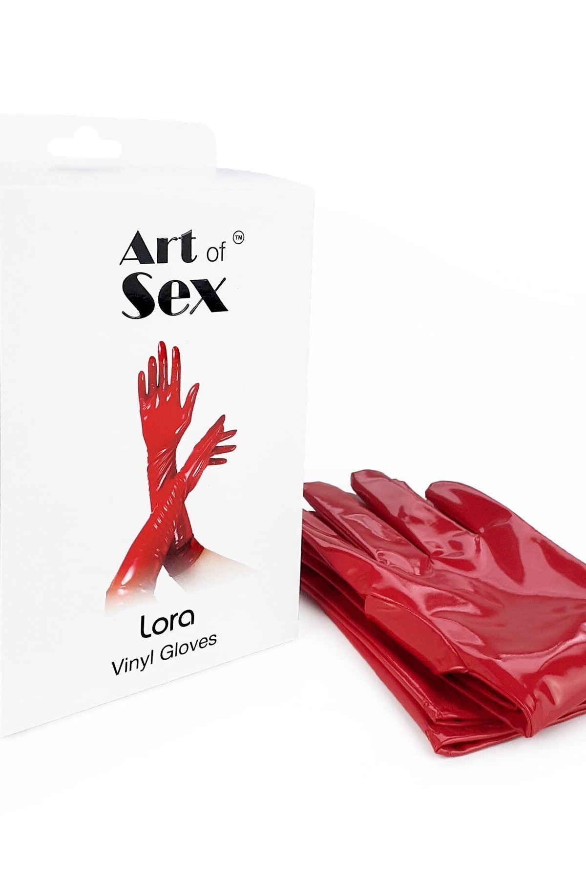 Виниловые перчатки Lora red