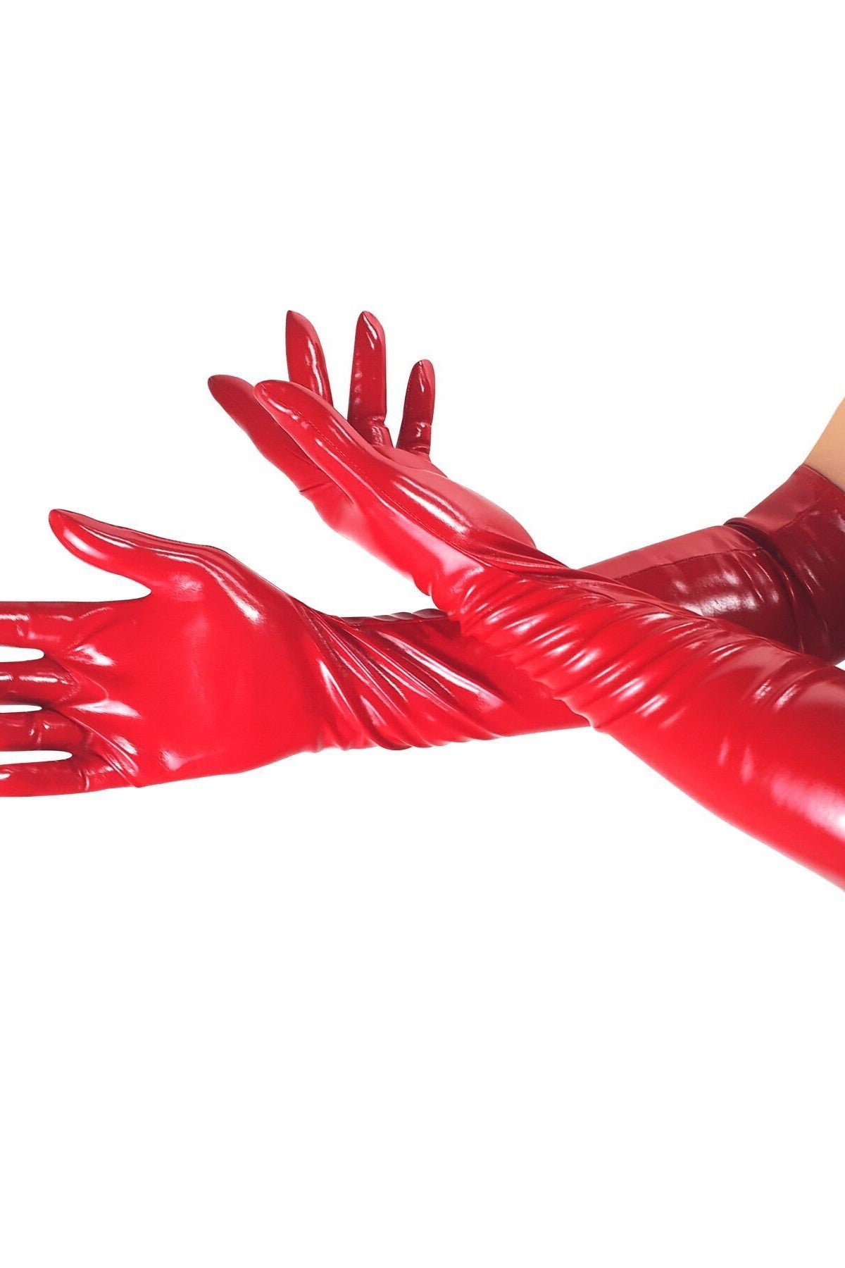 Виниловые перчатки Lora red