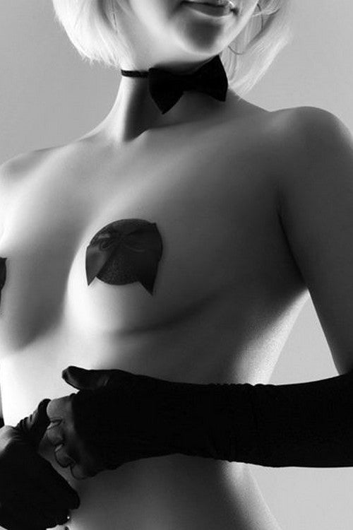 Пестиси з бантом Burlesque pasties GLITTER and BOW Bijoux Indiscrets