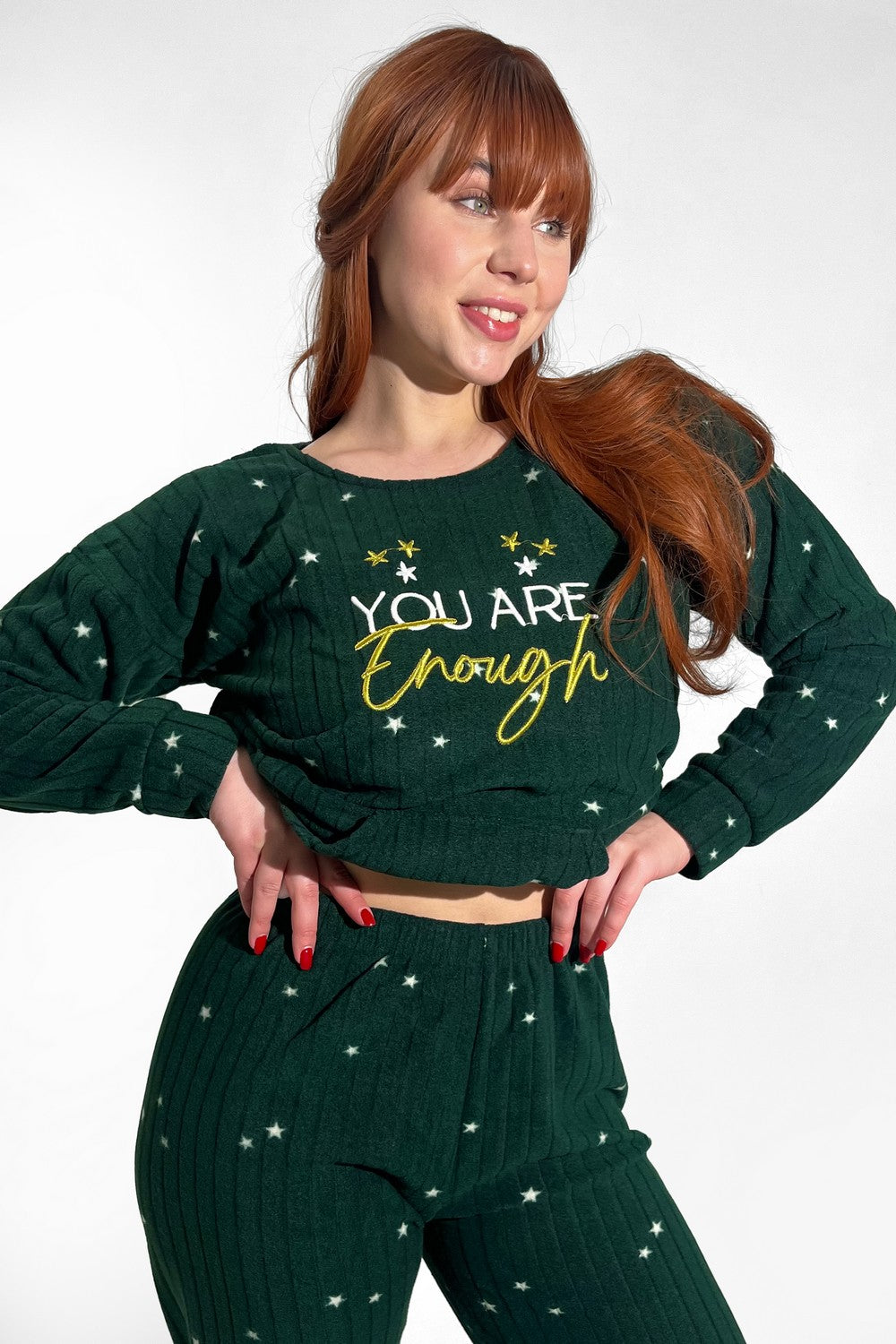 Флісова піжама в рубчик 3730-14