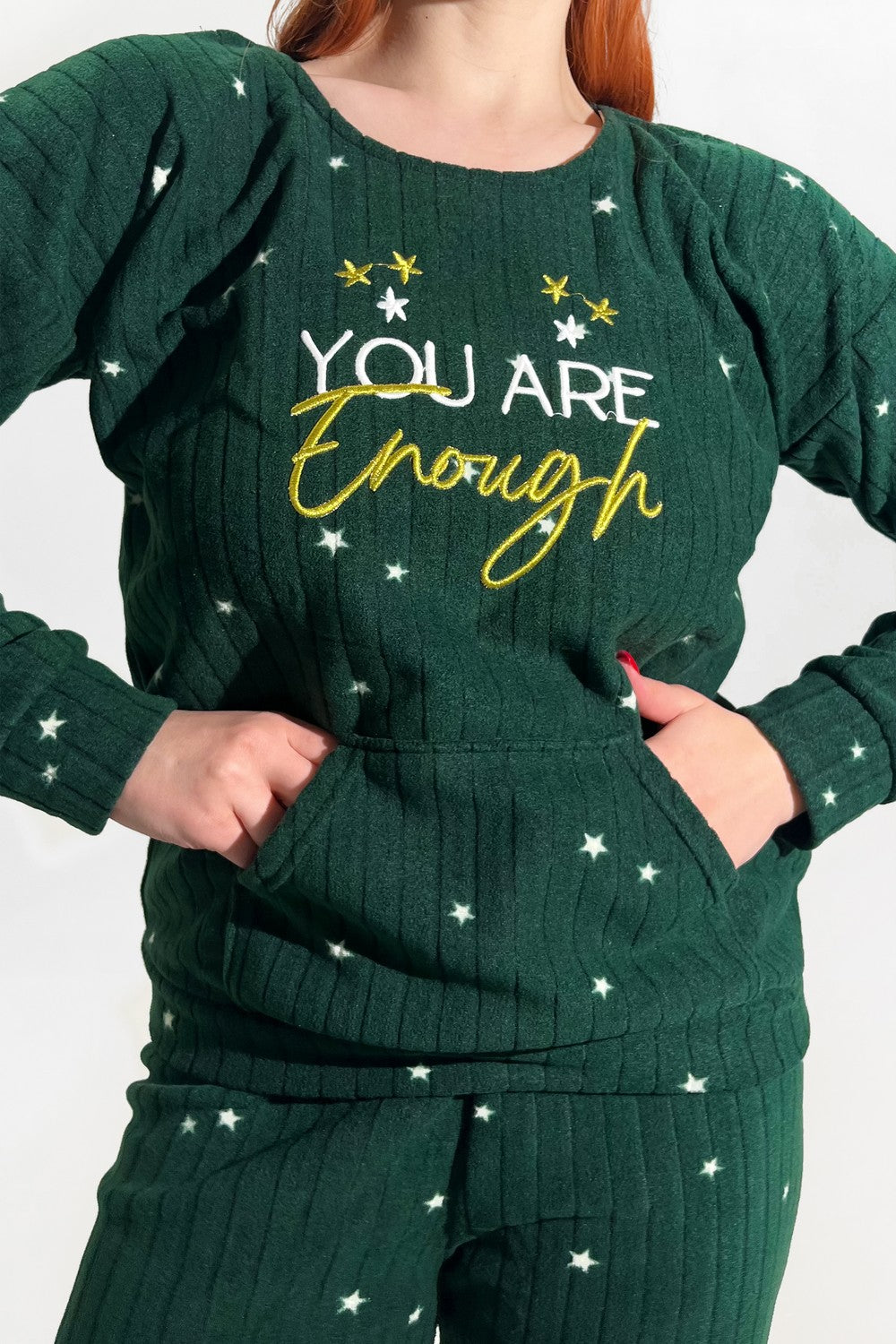 Флісова піжама в рубчик 3730-14