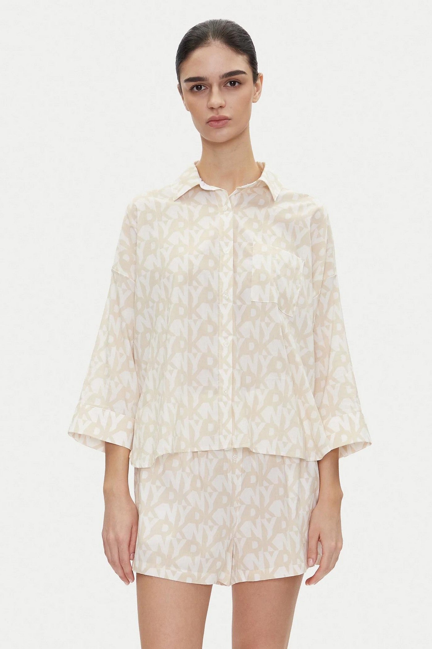 Хлопковая пижама YI80048 252 oatmeal