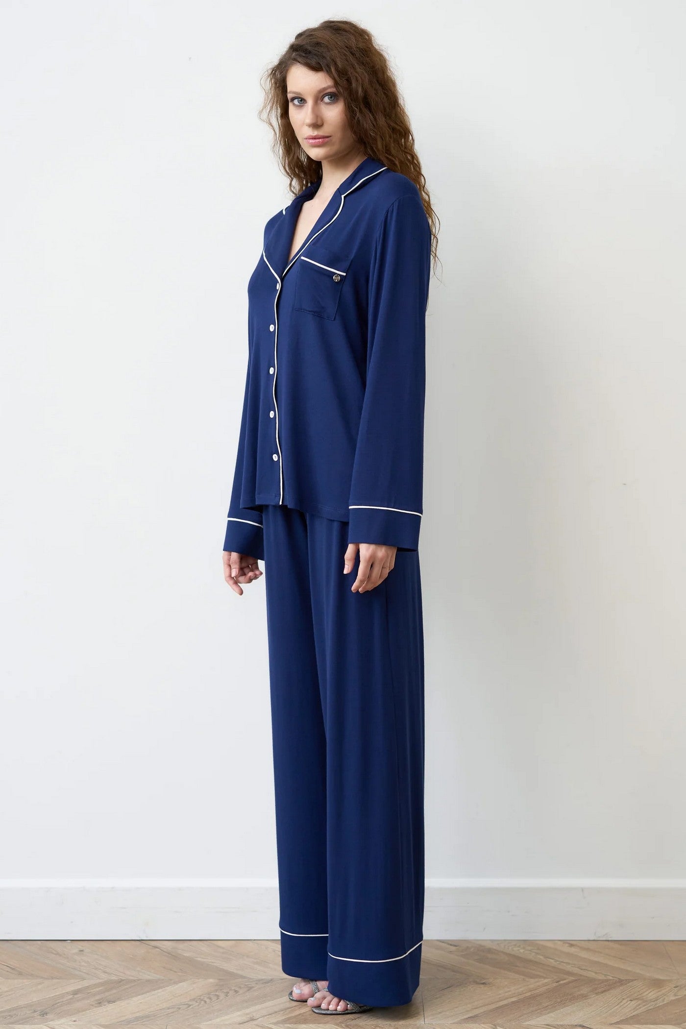 Пижама из бамбука 02116 dark blue