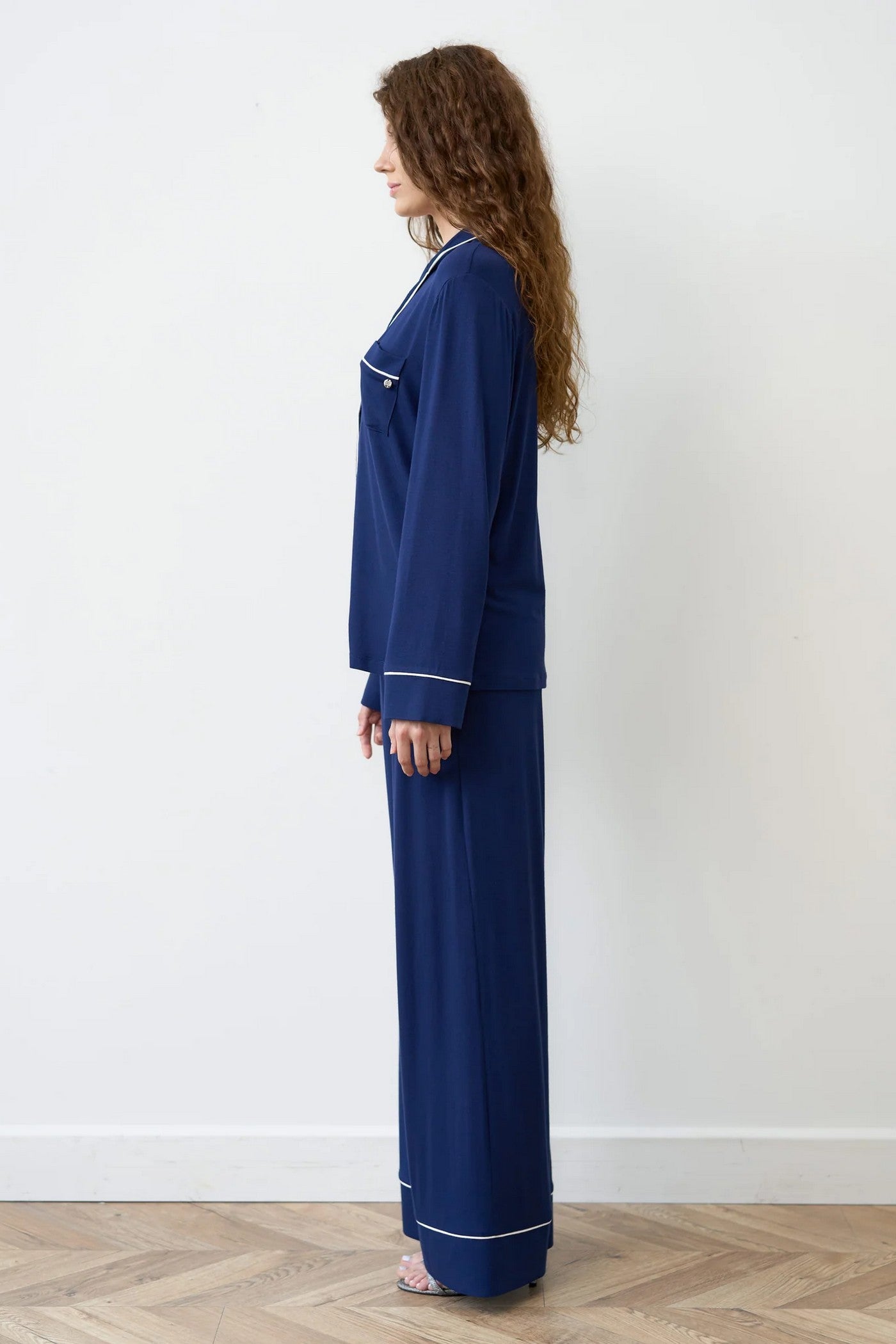 Пижама из бамбука 02116 dark blue