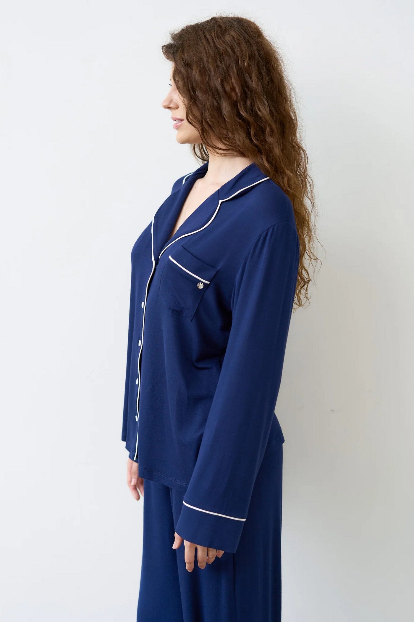Пижама из бамбука 02116 dark blue