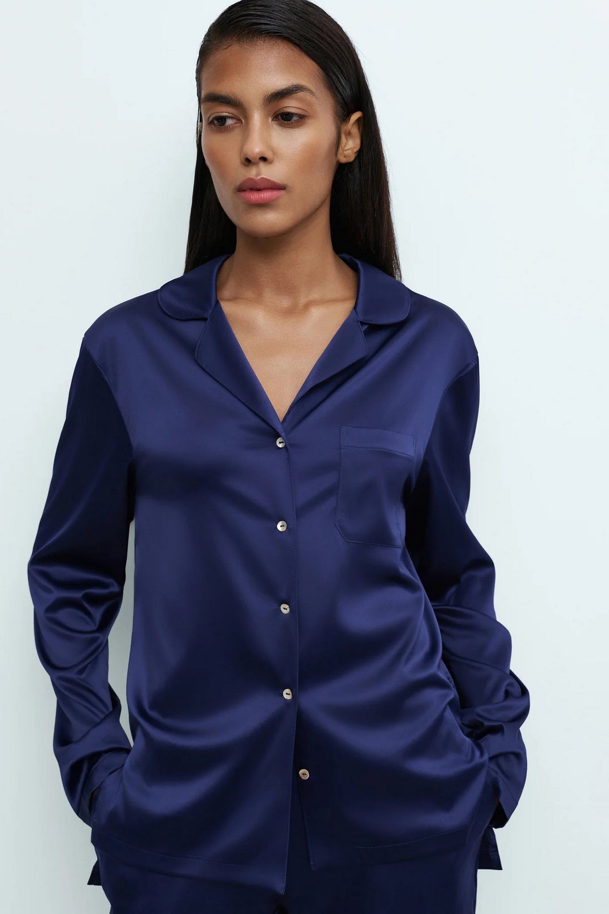 Сатиновая пижама S03401 blue