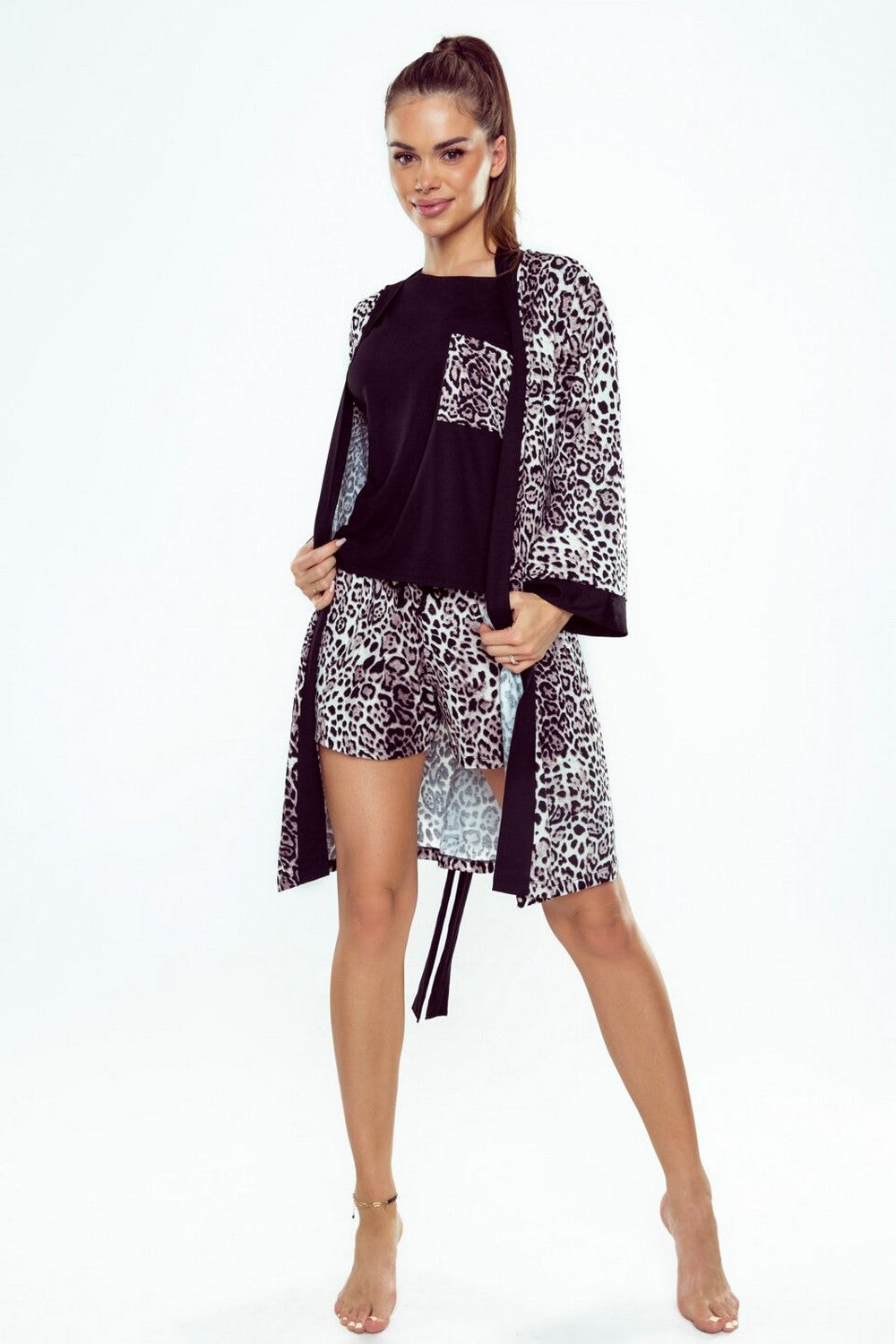 Піжама з віскози Silvana black/pantera