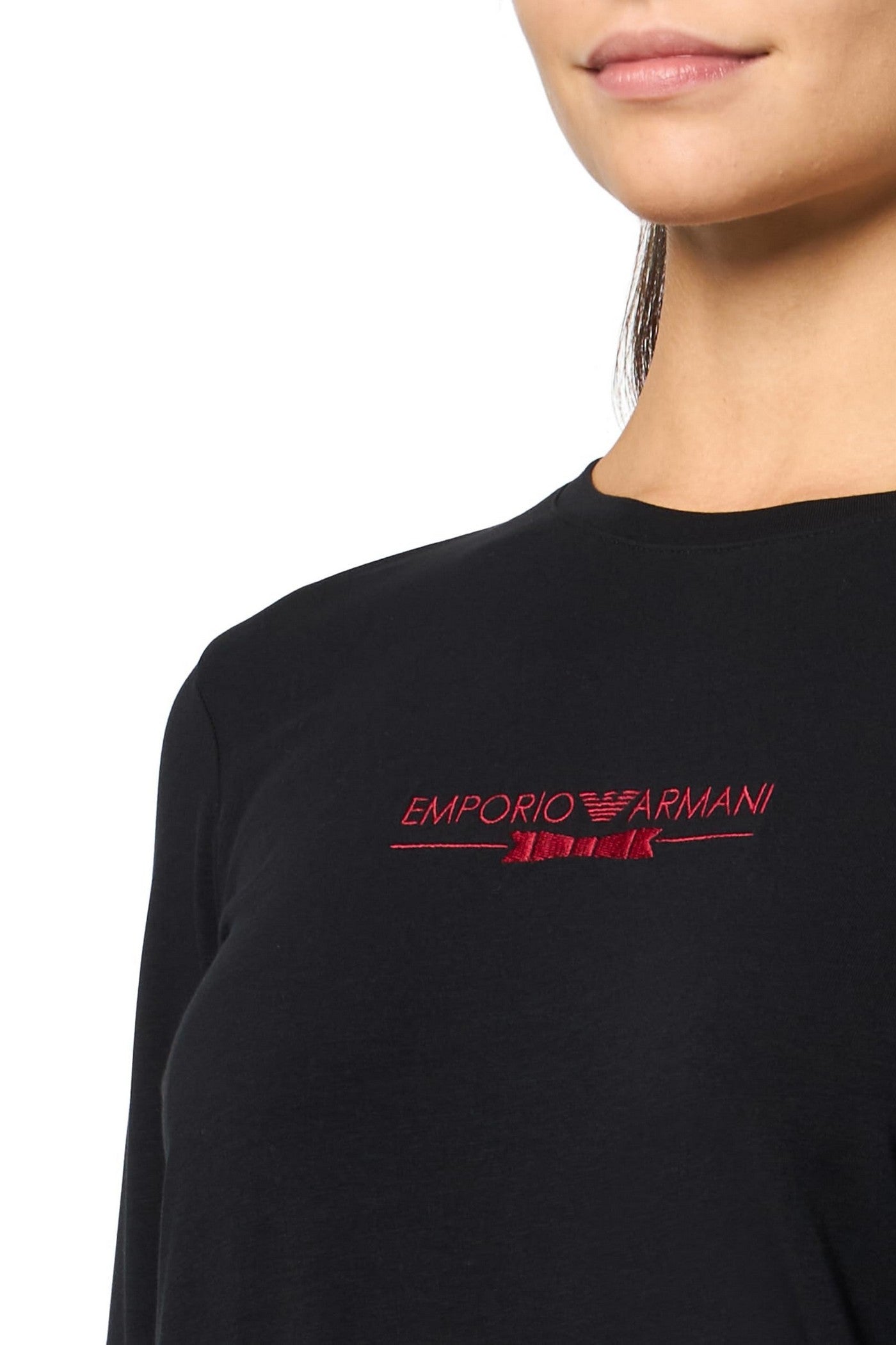 Бавовняна піжама 340670960 black/red Emporio Armani вишивка