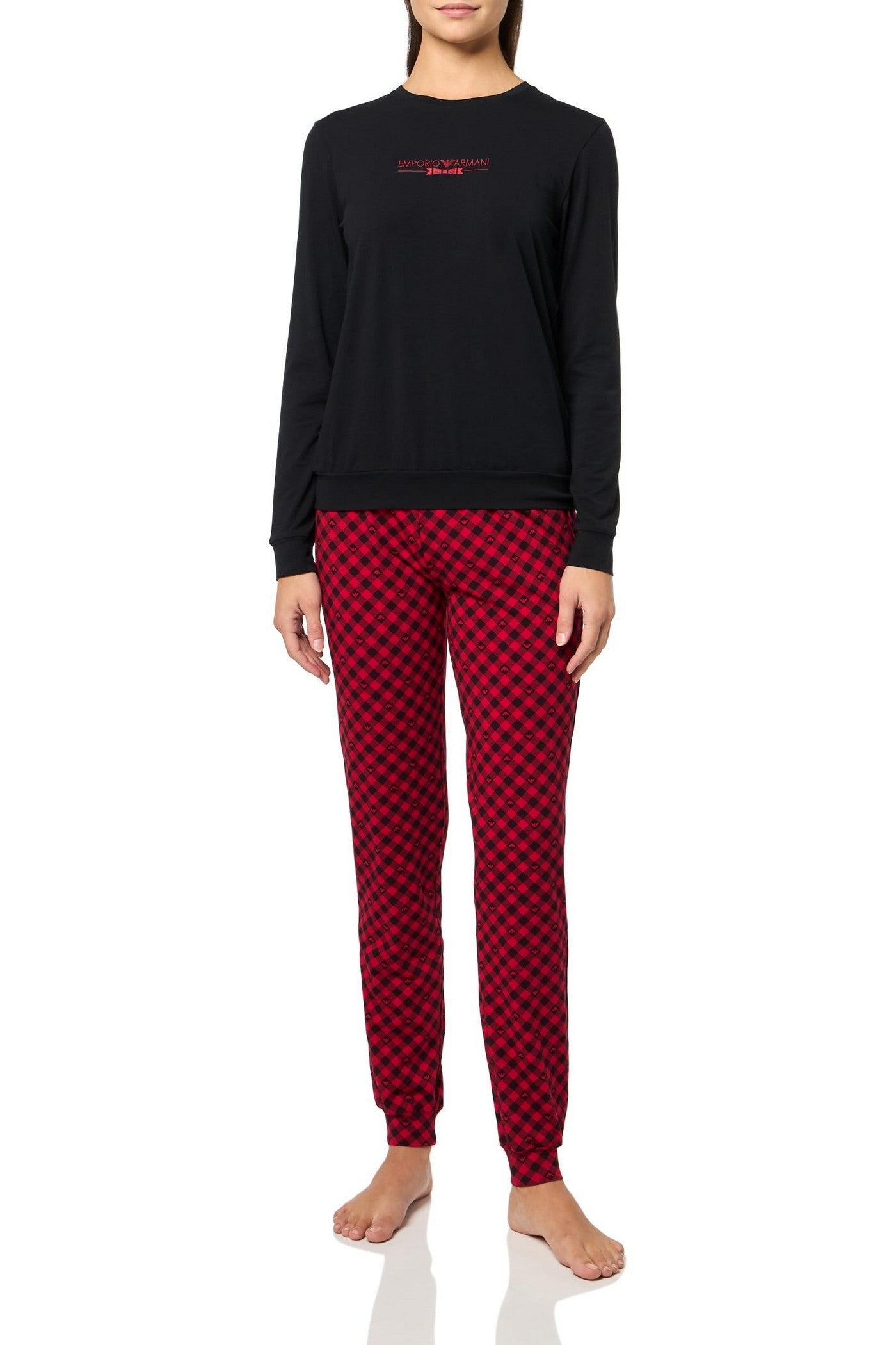 Хлопкова піжама 340670960 black/red Emporio Armani